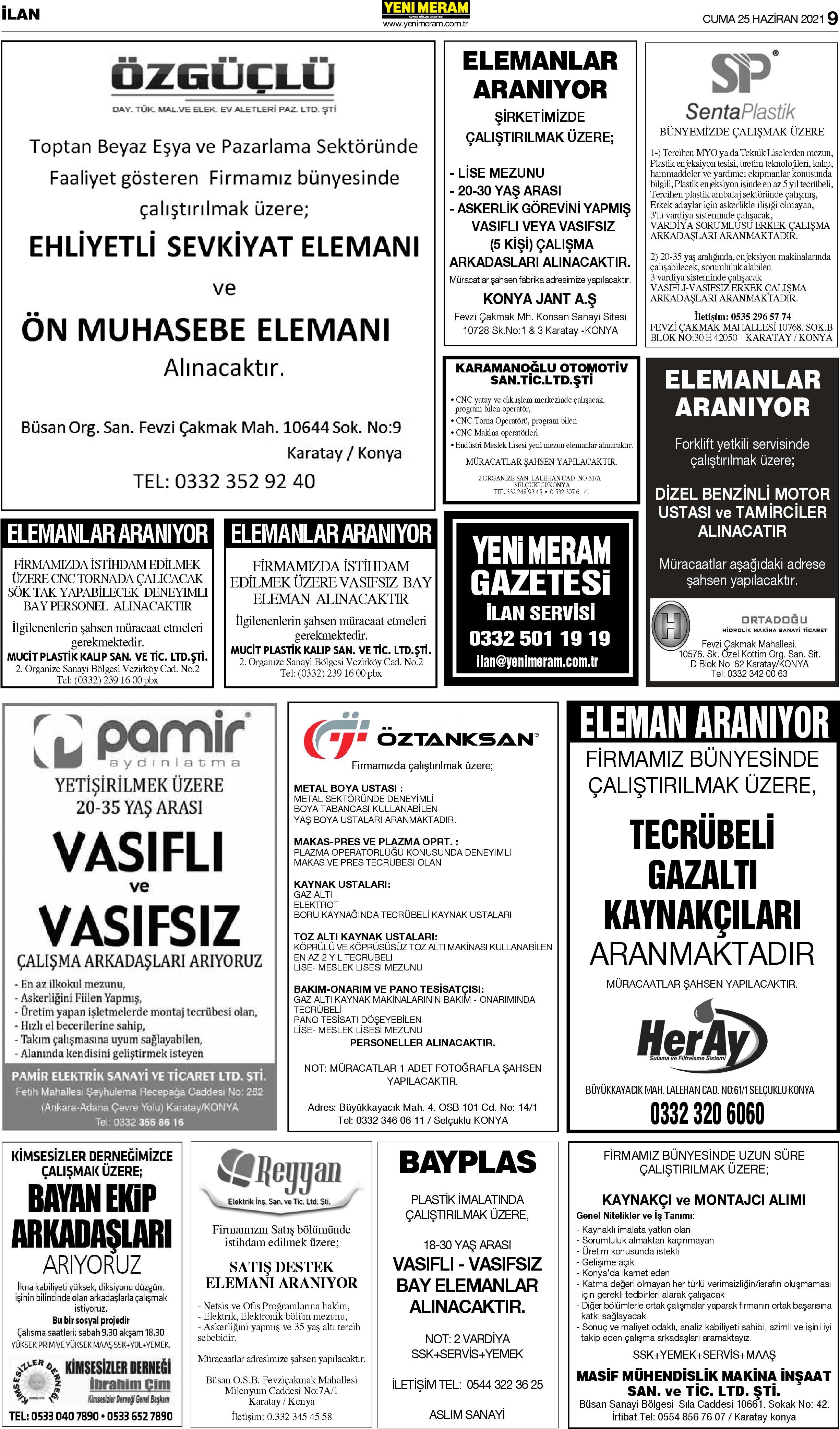 25 Haziran 2021 Yeni Meram Gazetesi