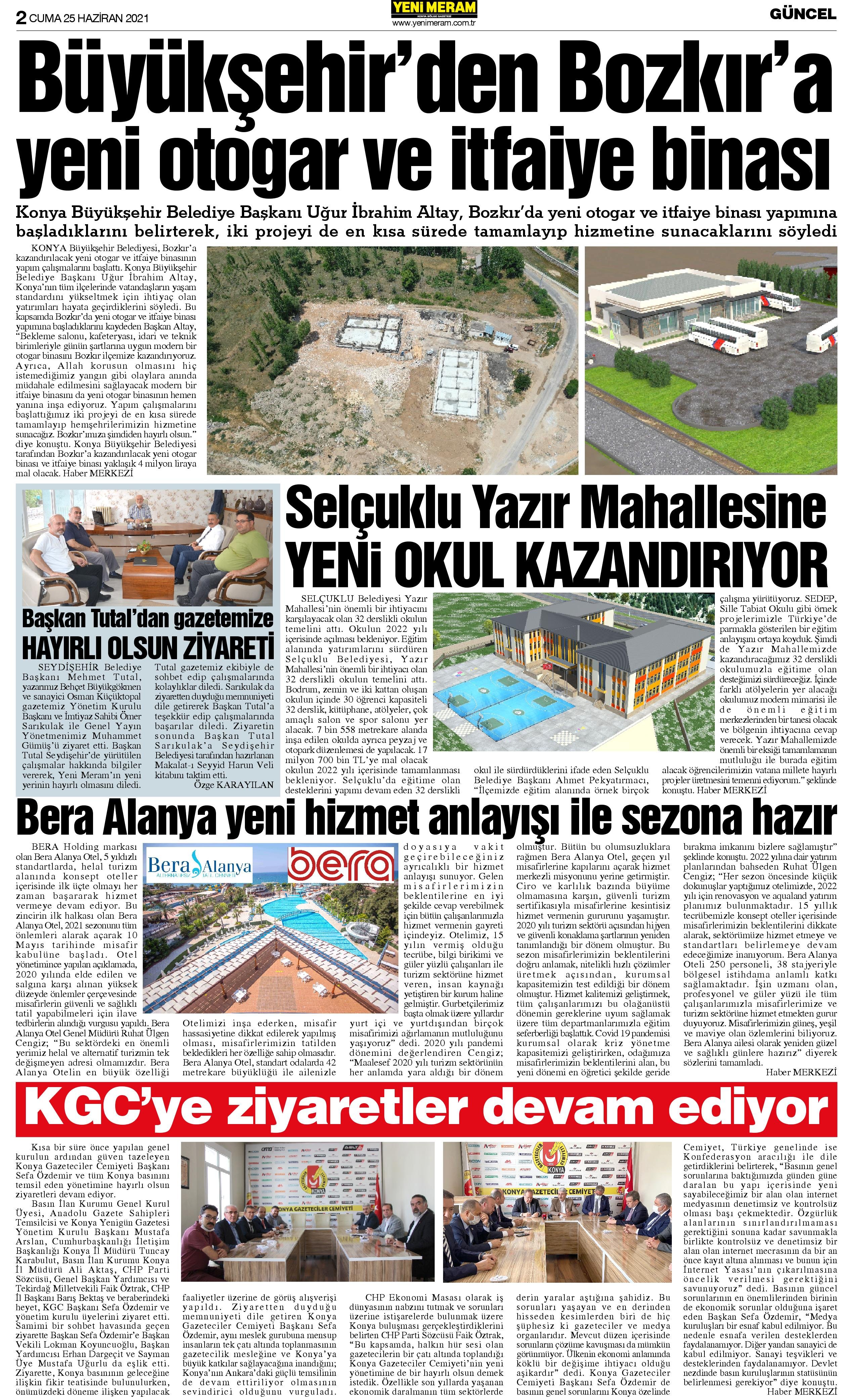 25 Haziran 2021 Yeni Meram Gazetesi