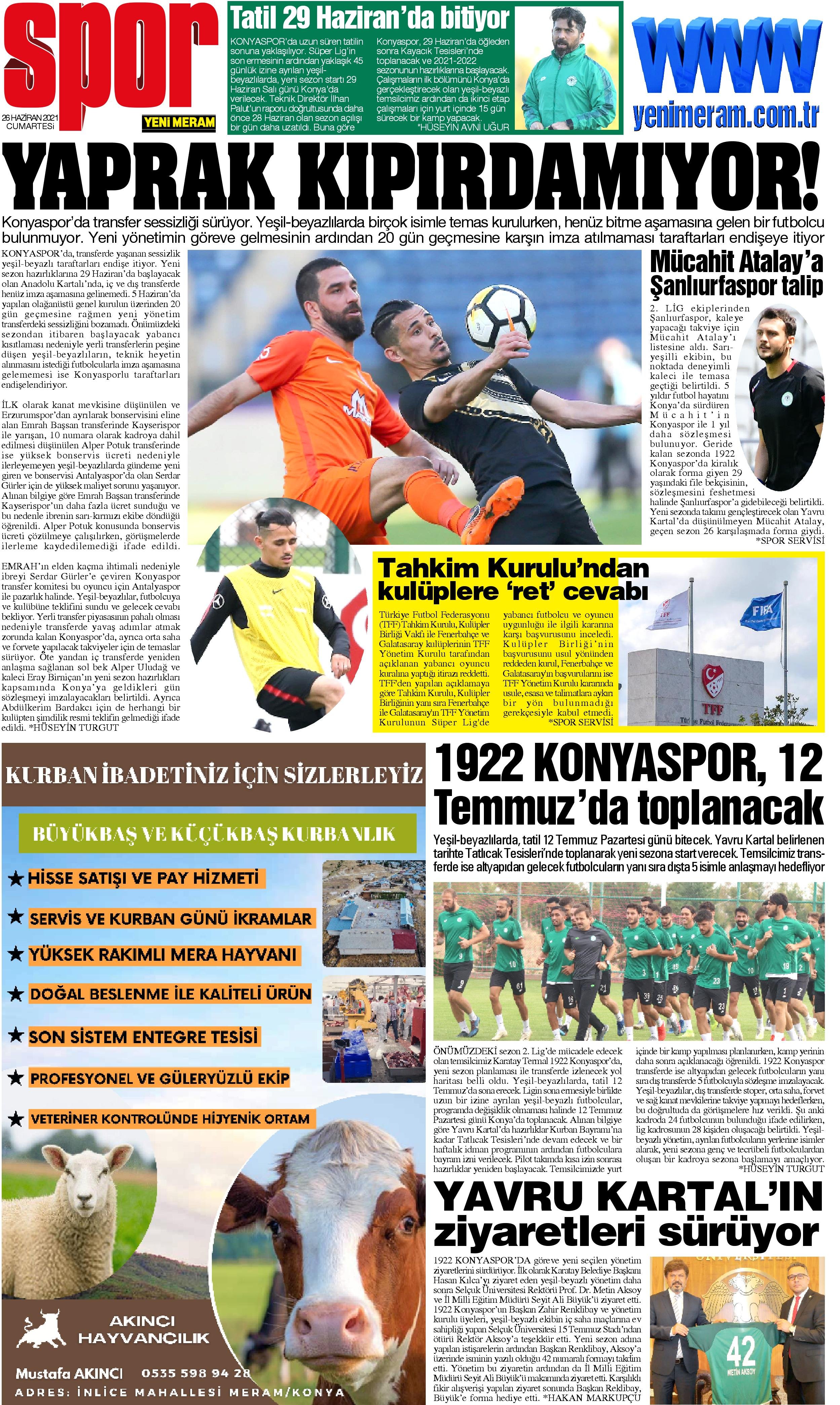 26 Haziran2021 Yeni Meram Gazetesi
