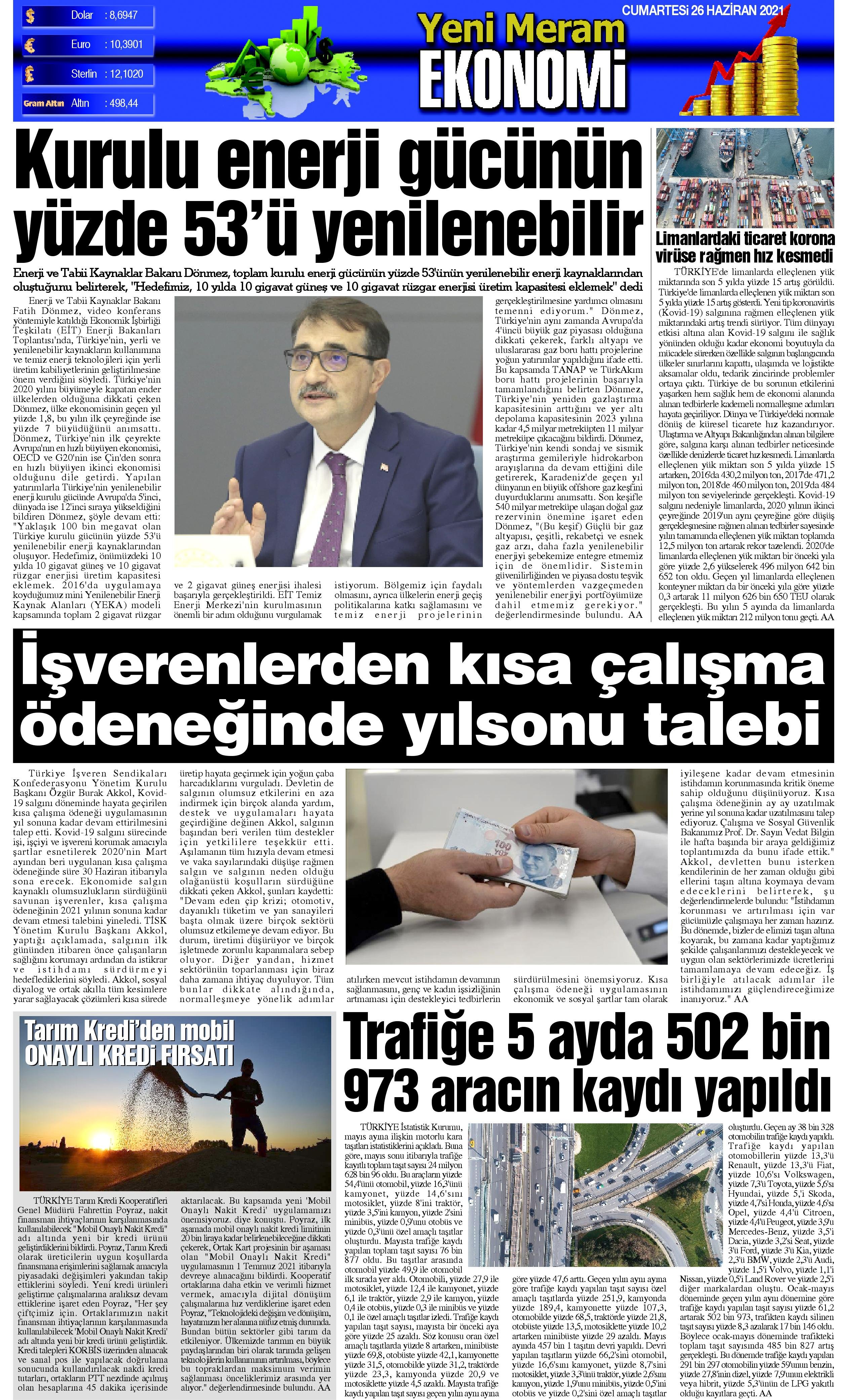 26 Haziran2021 Yeni Meram Gazetesi
