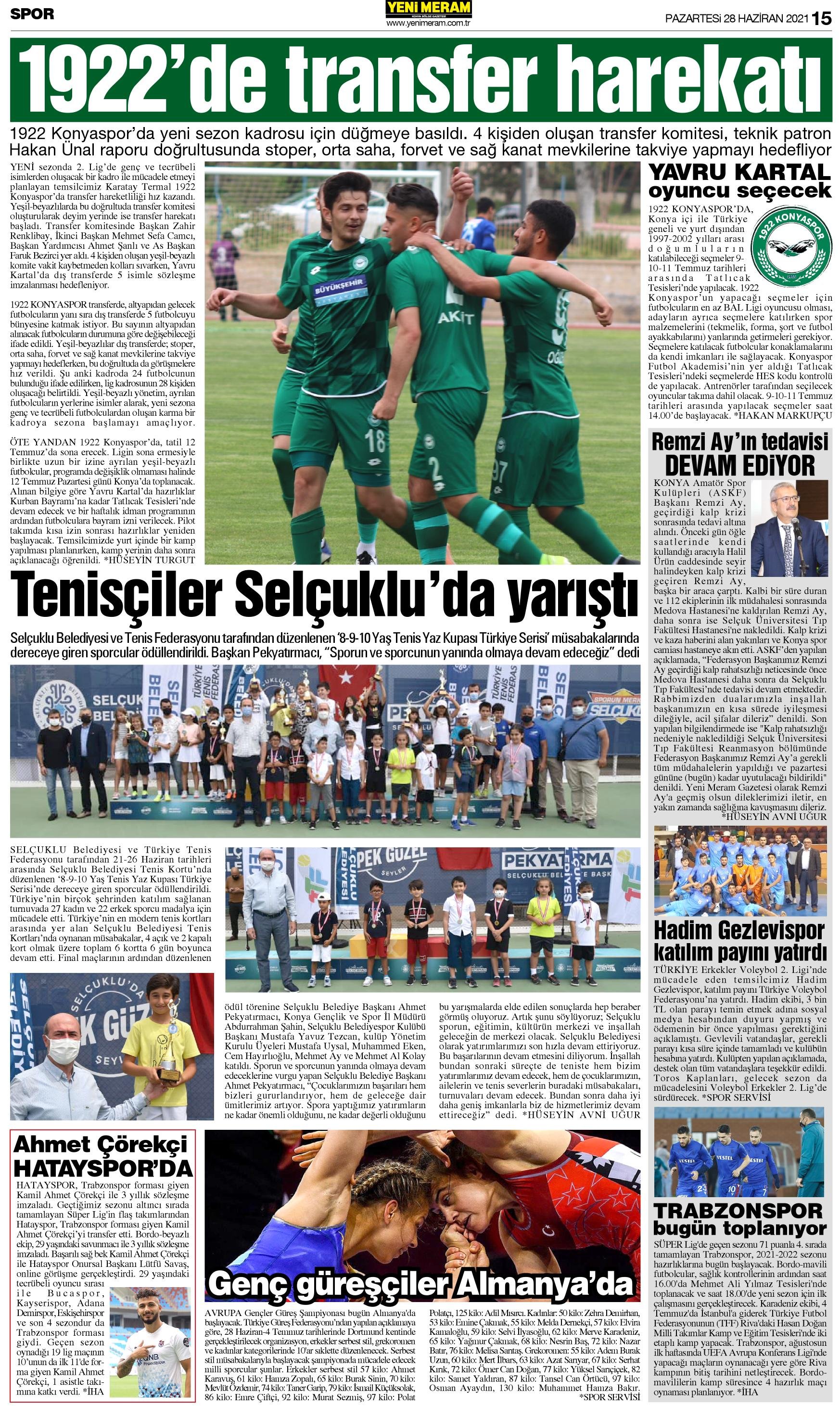 28 Haziran2021 Yeni Meram Gazetesi
