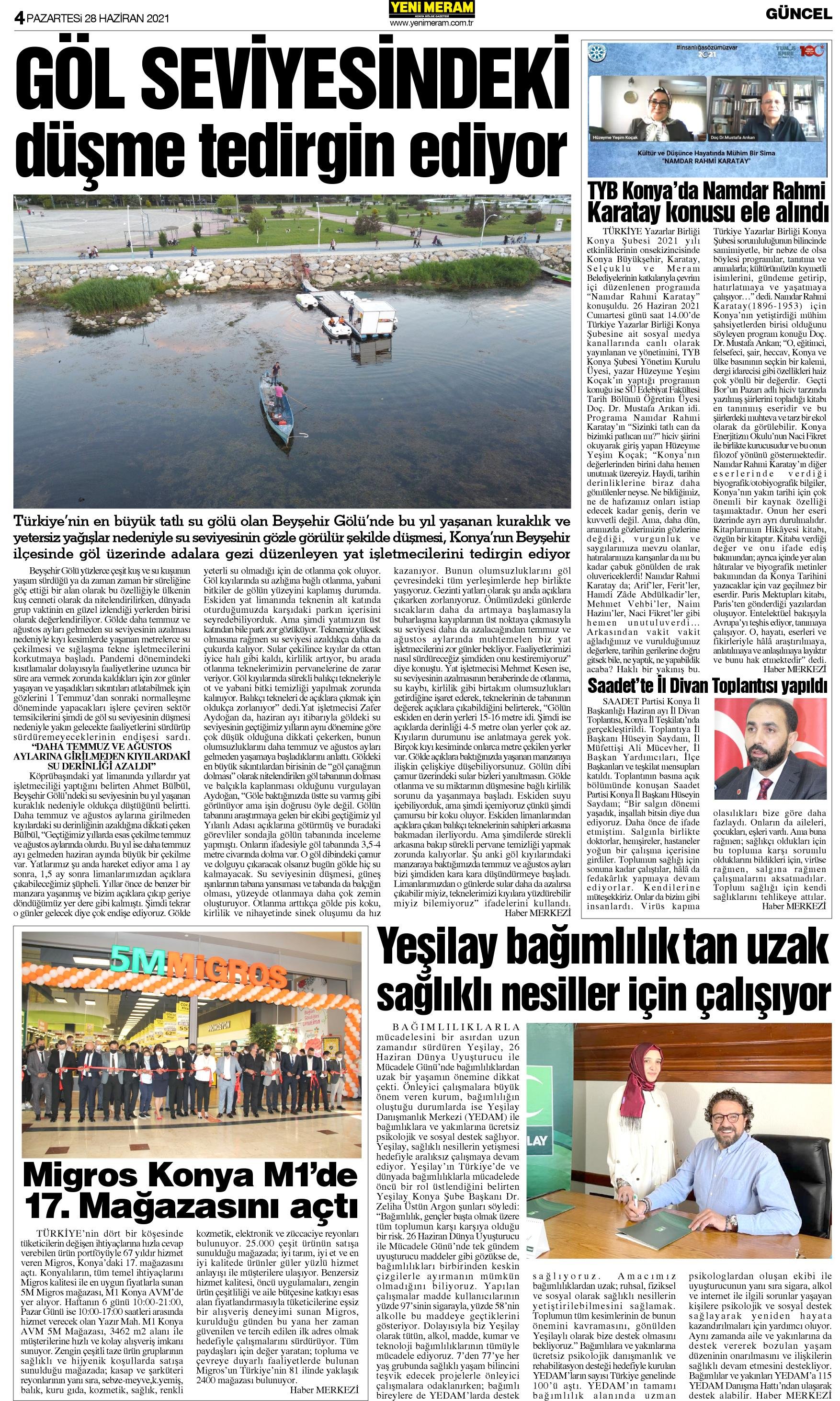 28 Haziran2021 Yeni Meram Gazetesi
