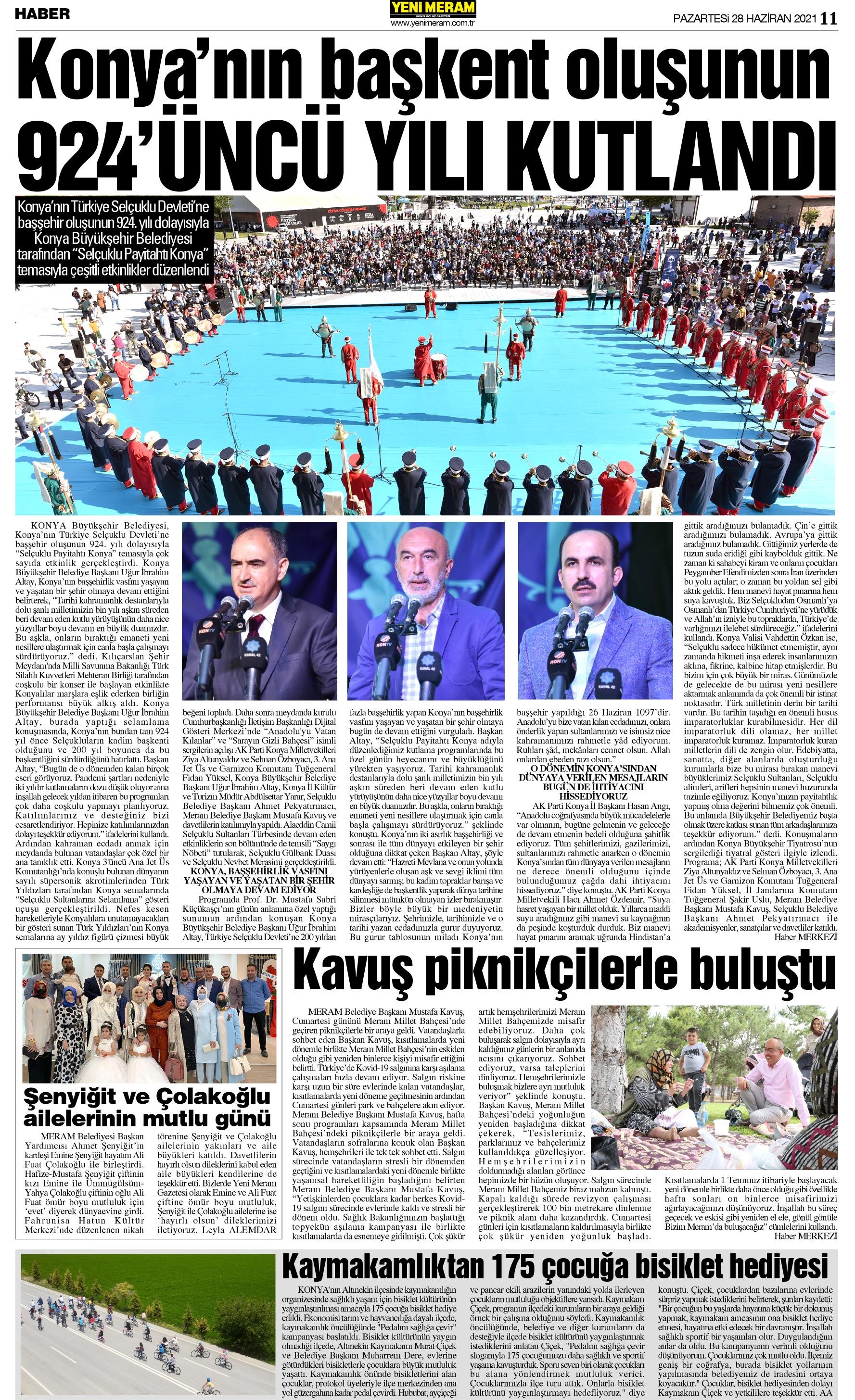 28 Haziran2021 Yeni Meram Gazetesi
