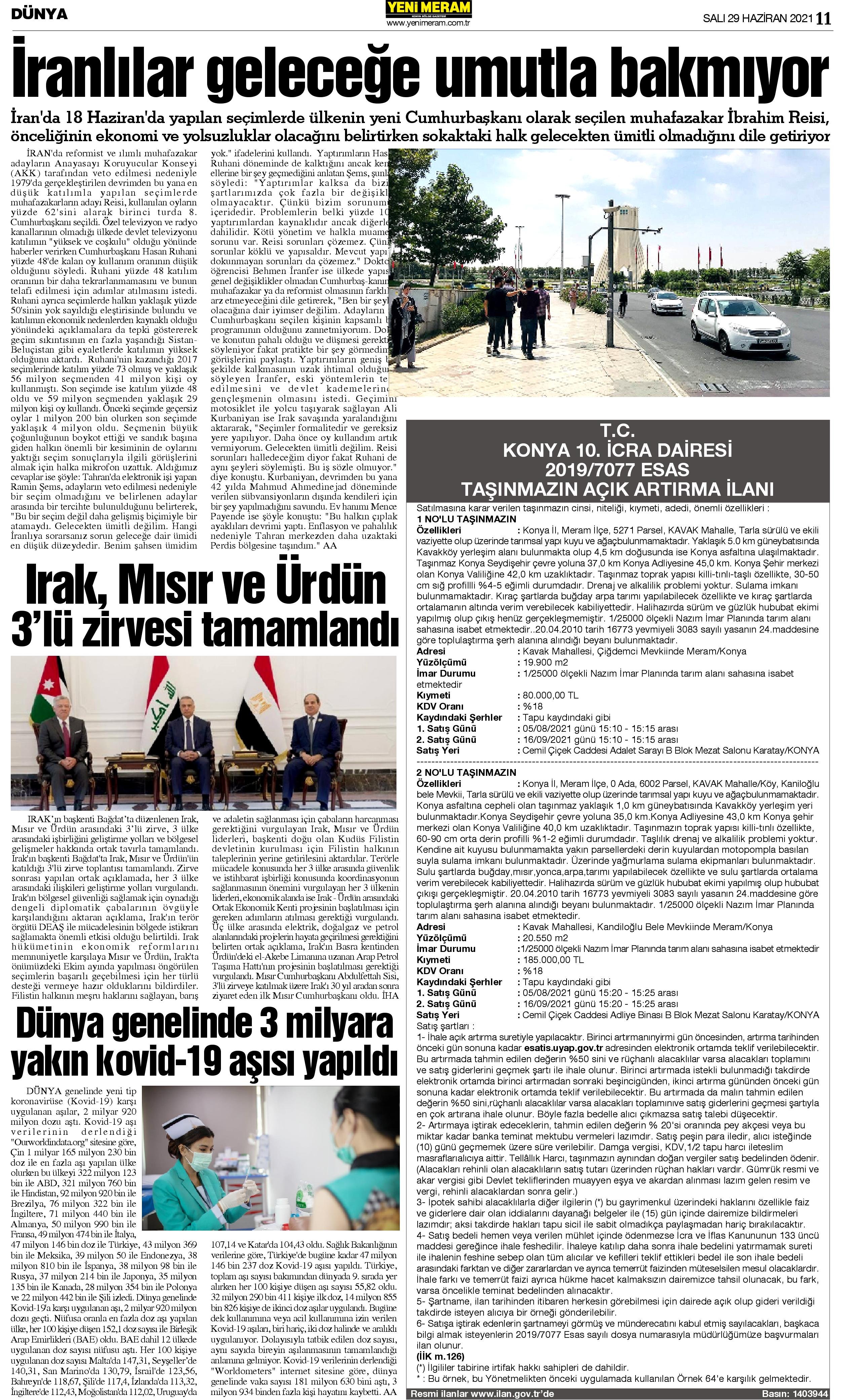 29 Haziran 2021 Yeni Meram Gazetesi