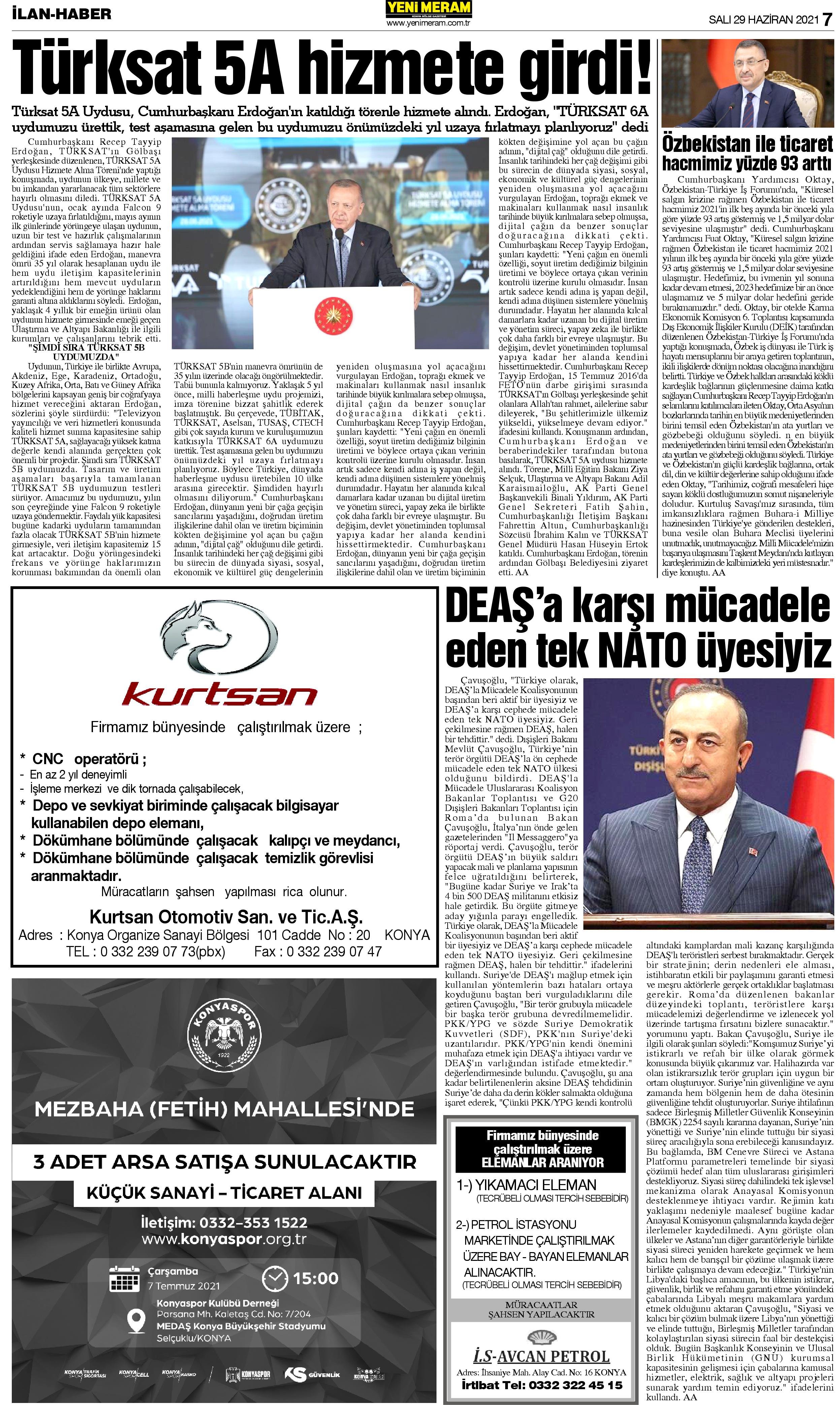 29 Haziran 2021 Yeni Meram Gazetesi