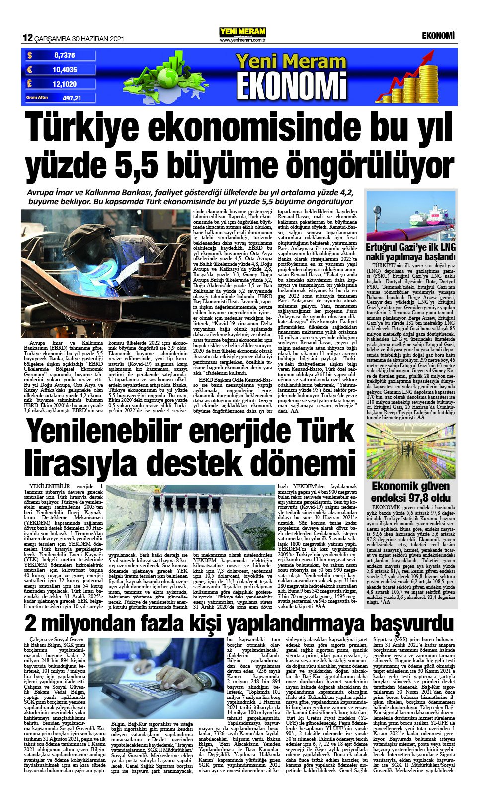 30 Haziran 2021 Yeni Meram Gazetesi