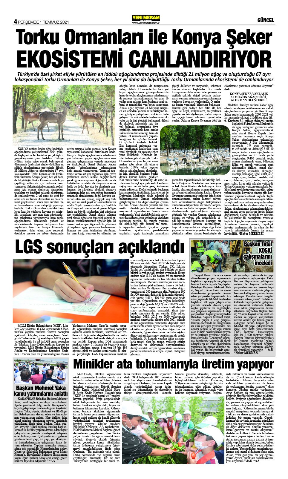 1 Temmuz 2021 Yeni Meram Gazetesi
