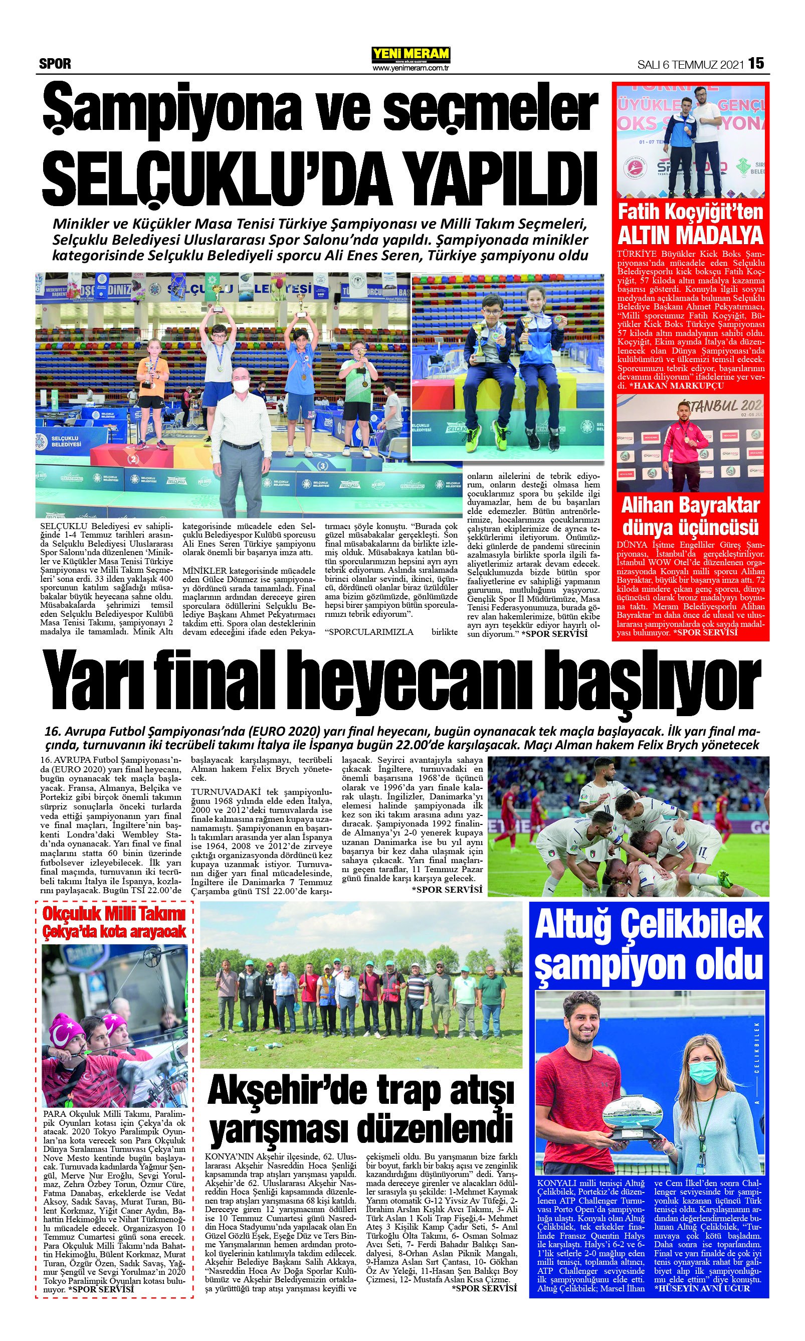 6 Temmuz 2021 Yeni Meram Gazetesi