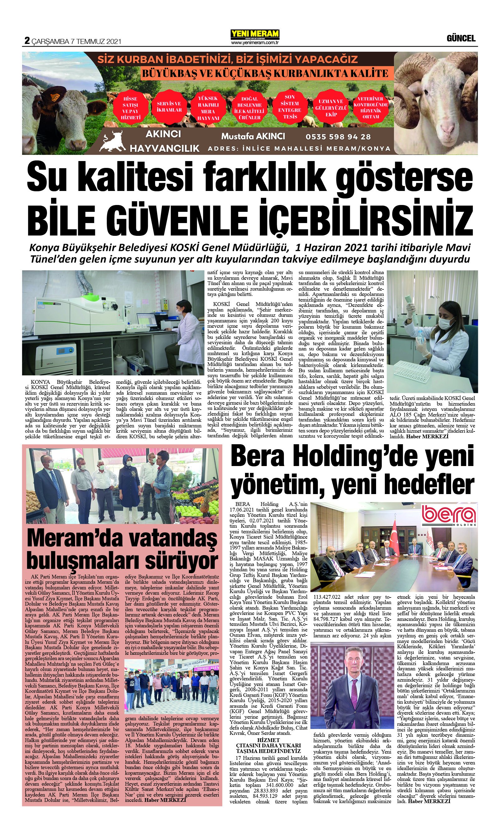 7 Temmuz 2021 Yeni Meram Gazetesi