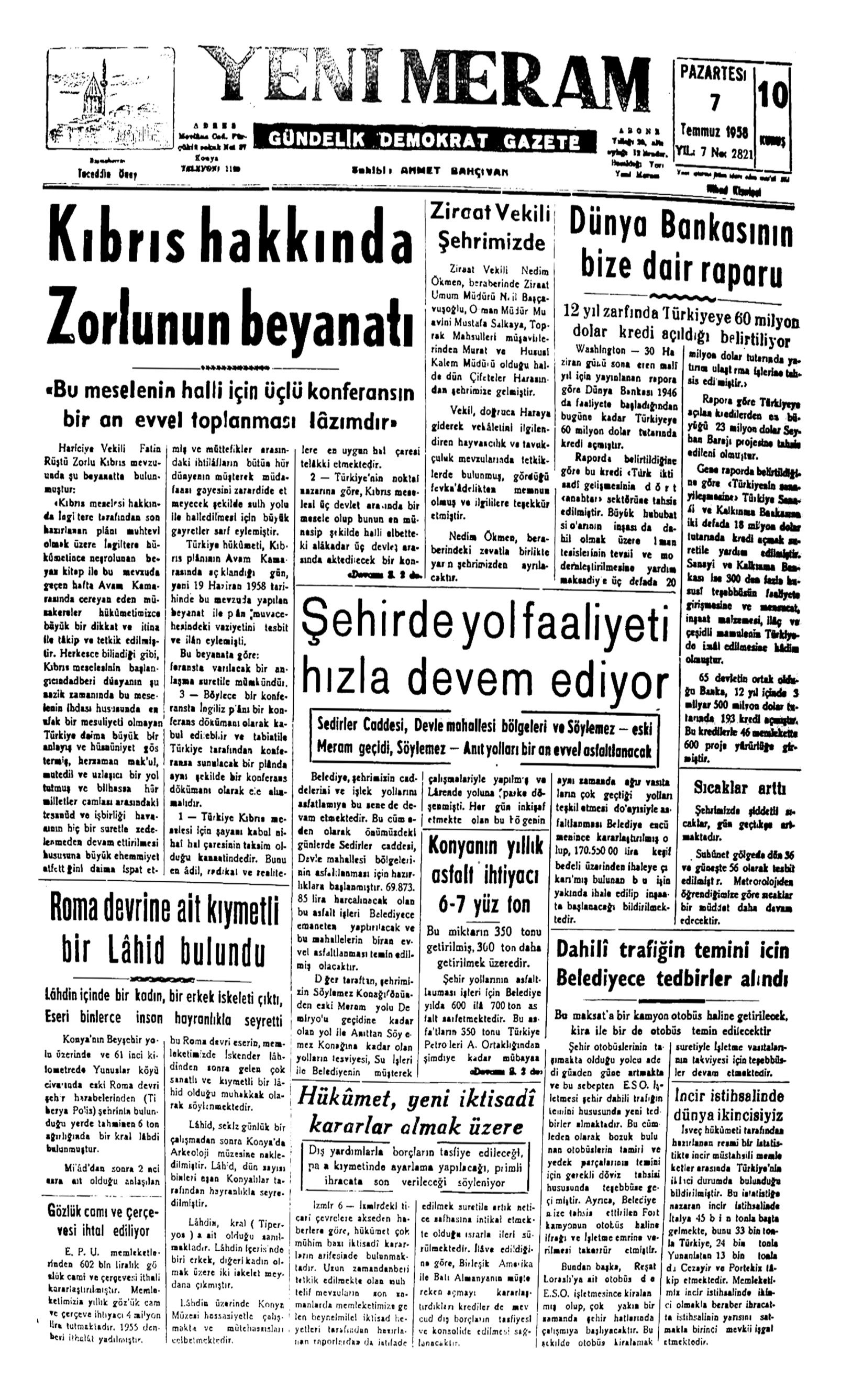 7 Temmuz 2021 Yeni Meram Gazetesi