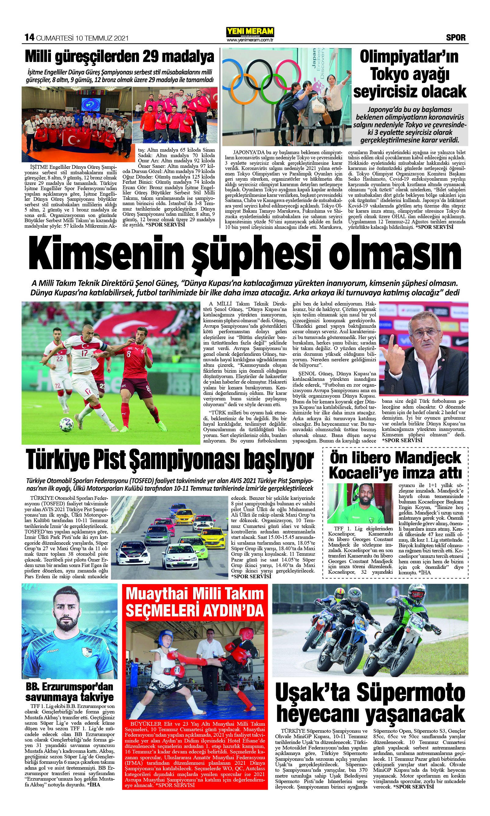 10 Temmuz 2021 Yeni Meram Gazetesi