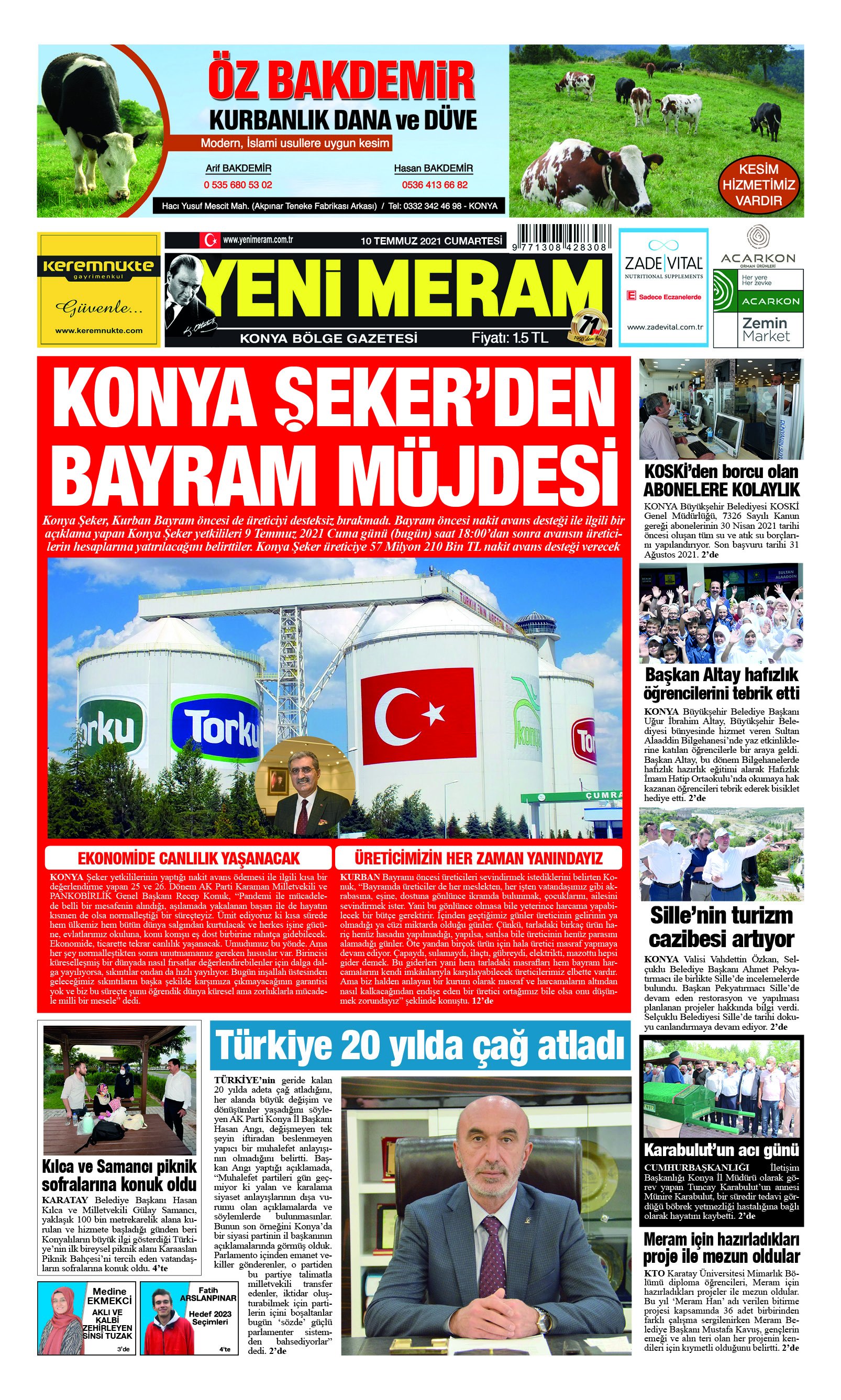 10 Temmuz 2021 Yeni Meram Gazetesi