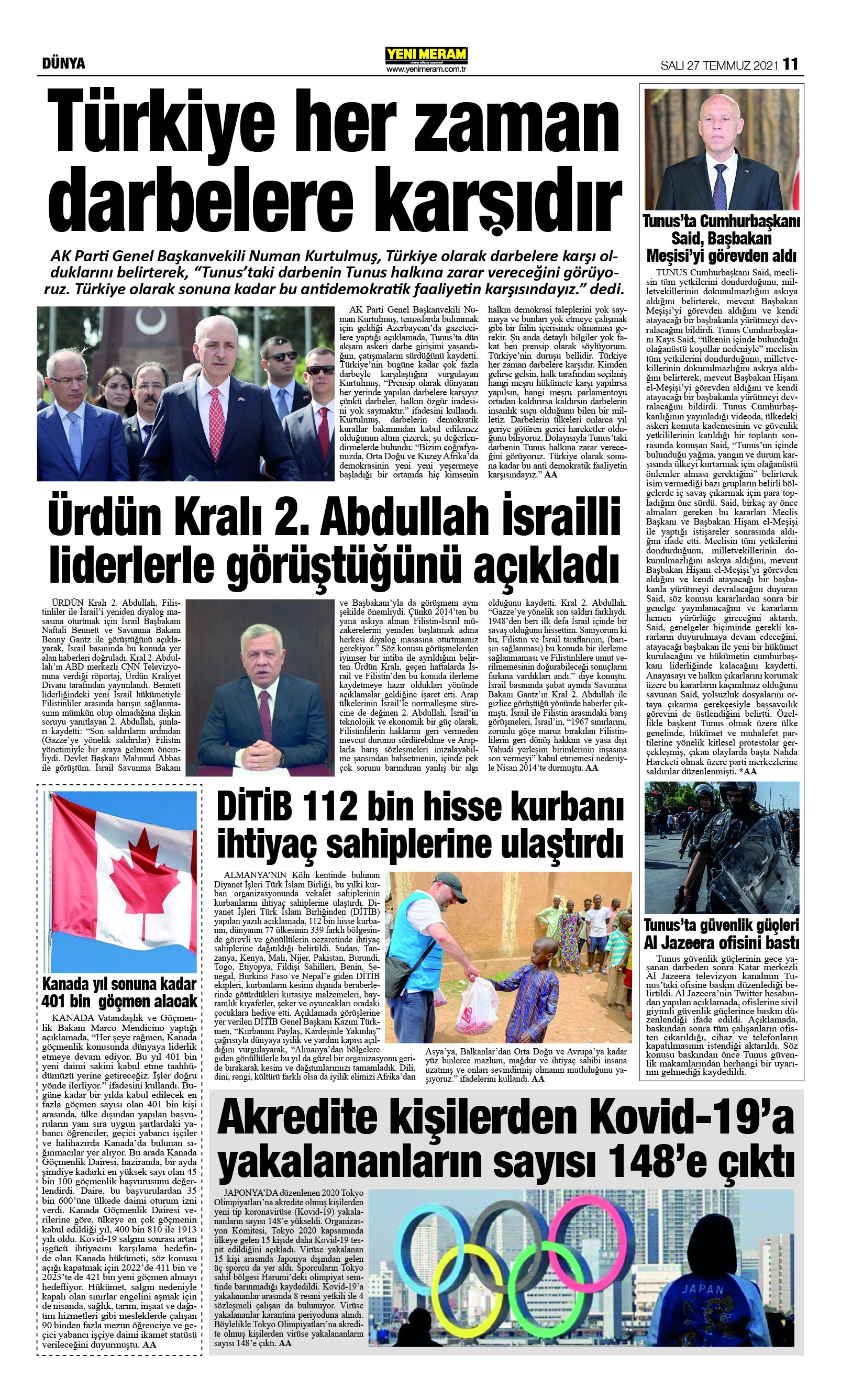 27 Temmuz 2021 Yeni Meram Gazetesi