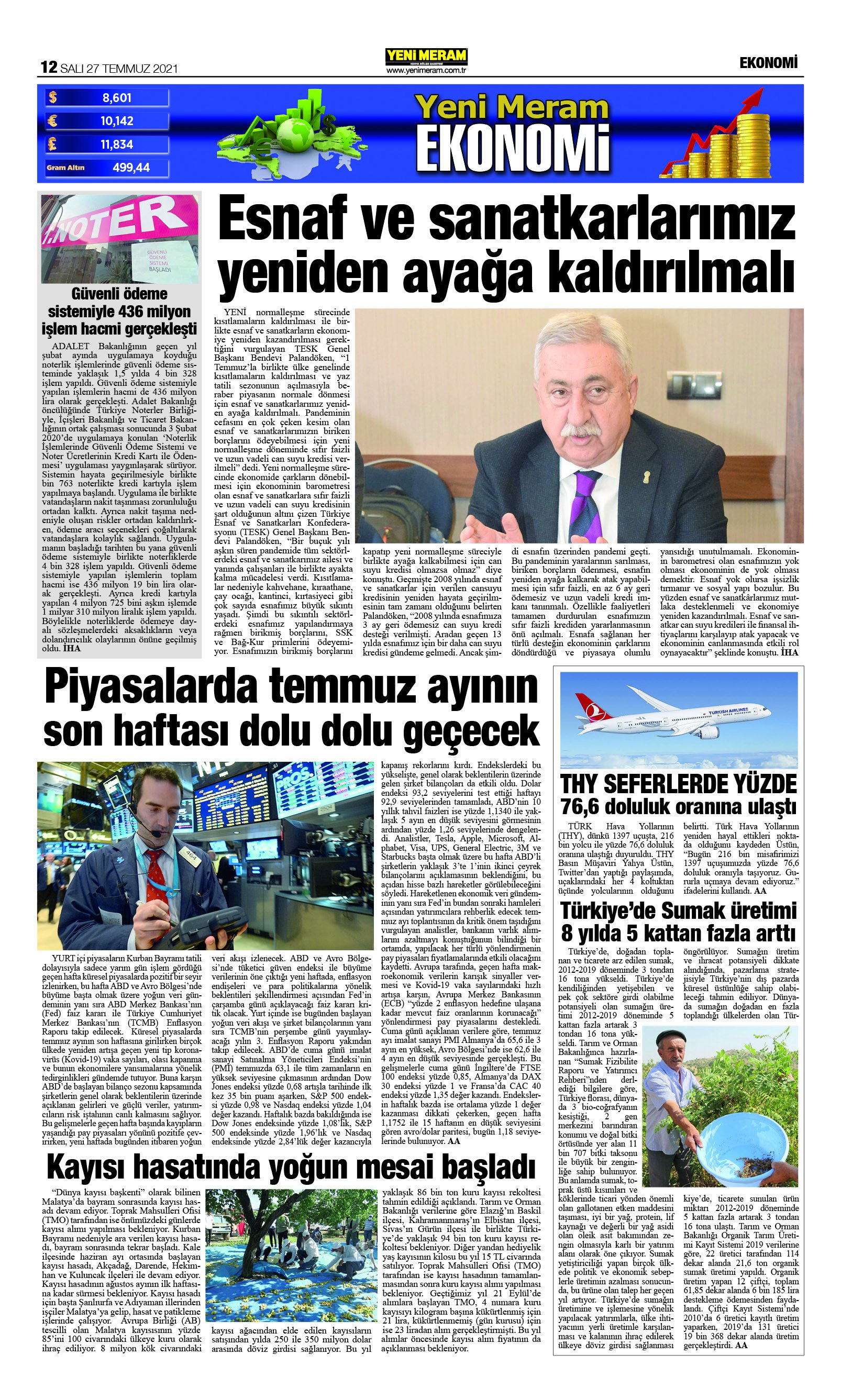 27 Temmuz 2021 Yeni Meram Gazetesi