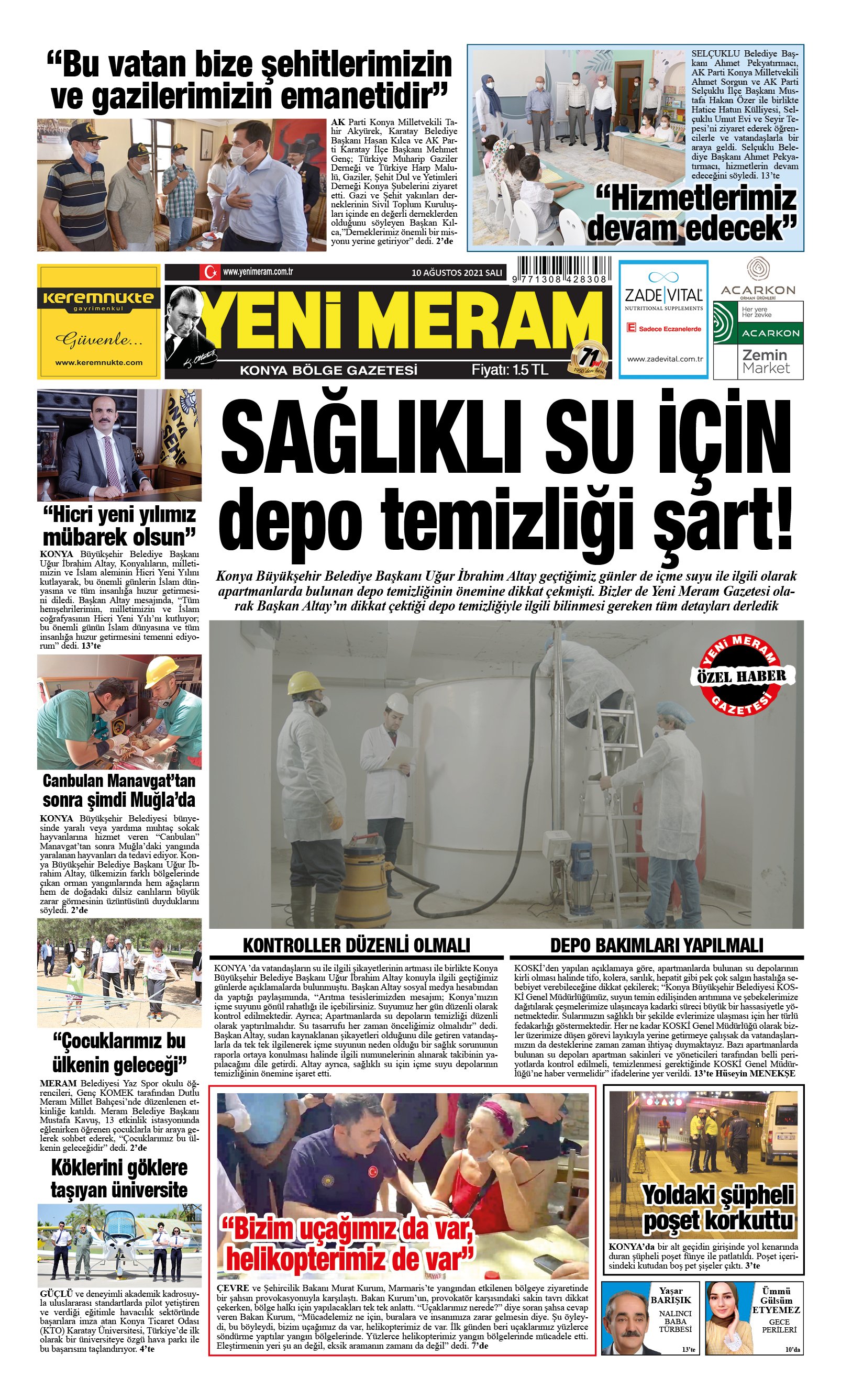 10 Ağustos 2021 Yeni Meram Gazetesi
