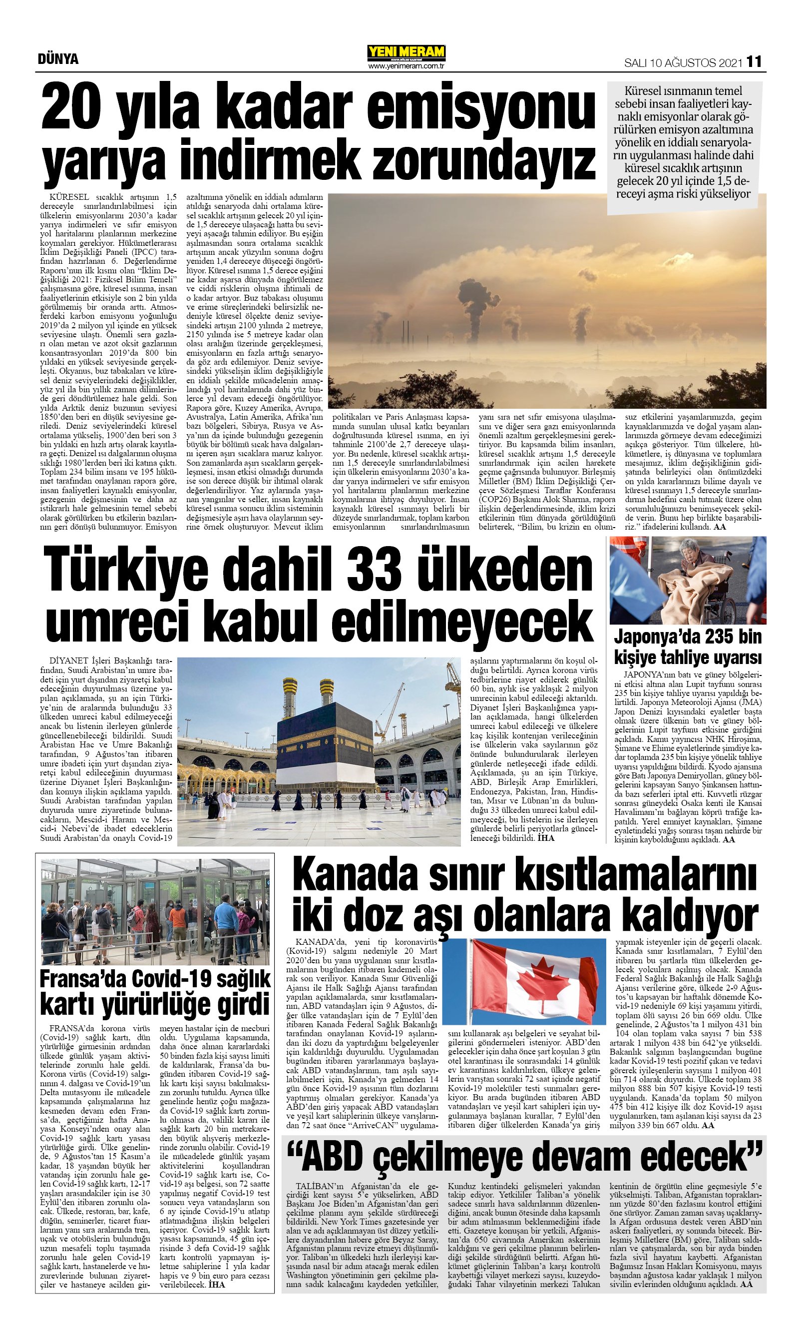 10 Ağustos 2021 Yeni Meram Gazetesi
