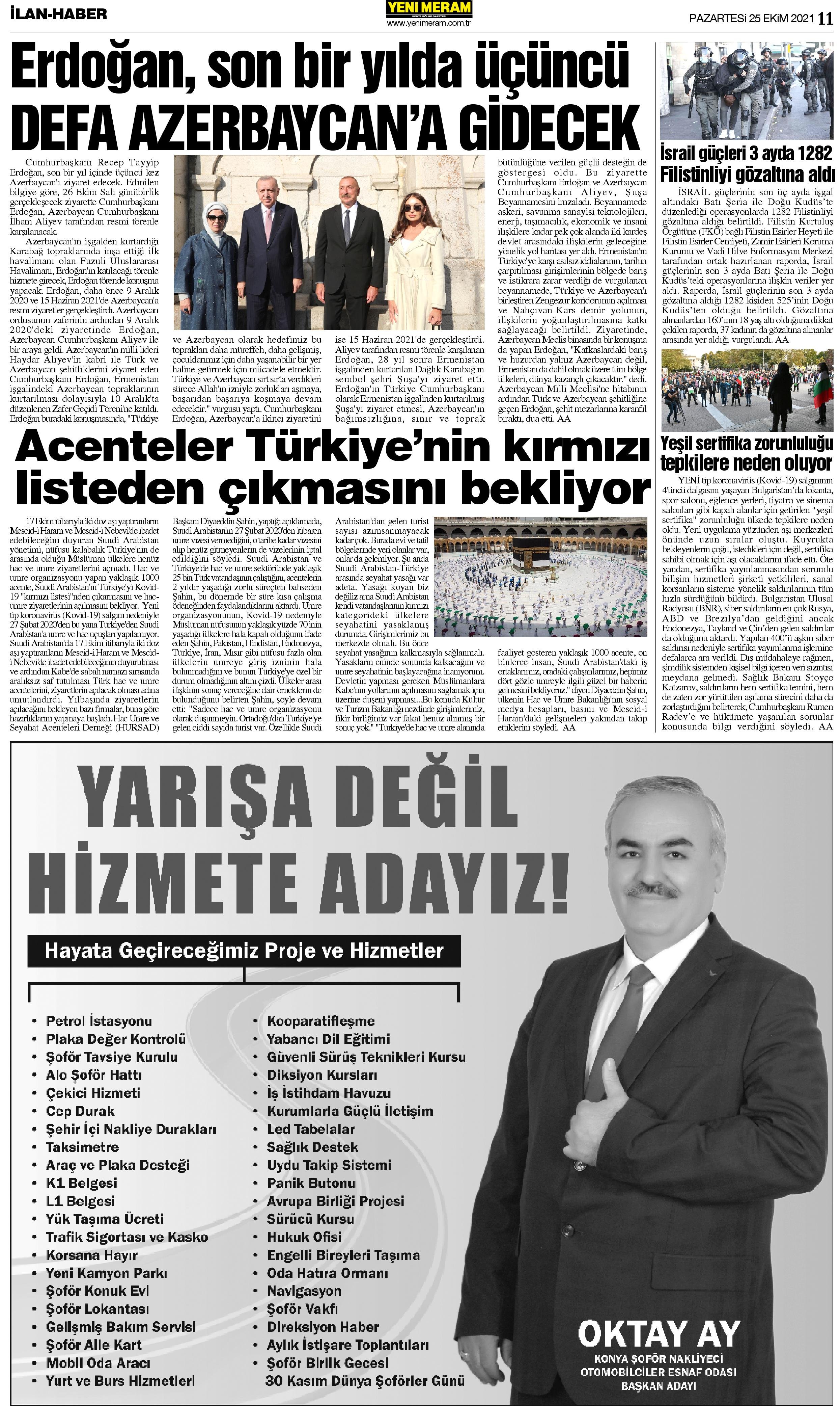 25 Ekim 2021 Yeni Meram Gazetesi
