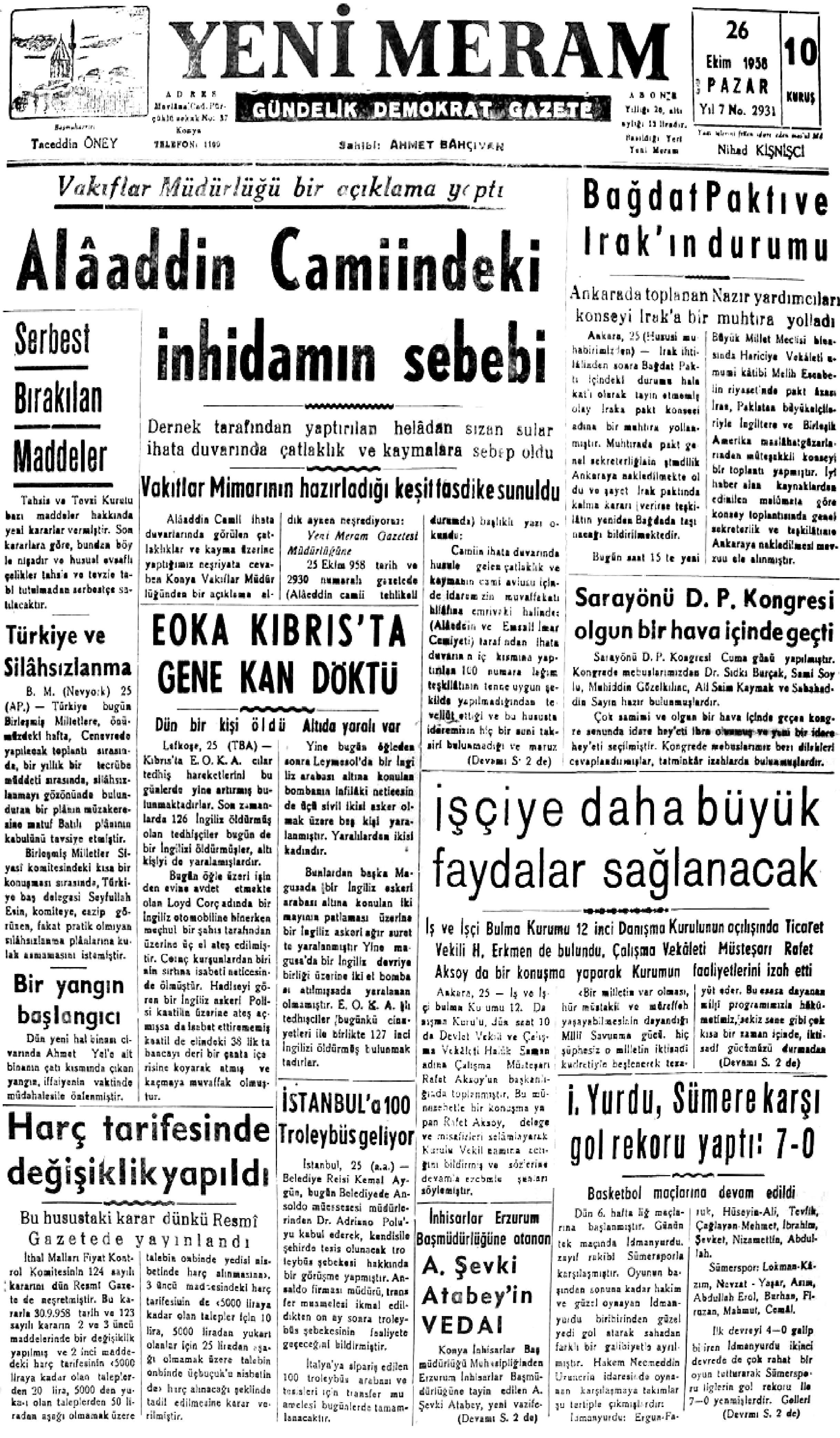 26 Ekim 2021 Yeni Meram Gazetesi