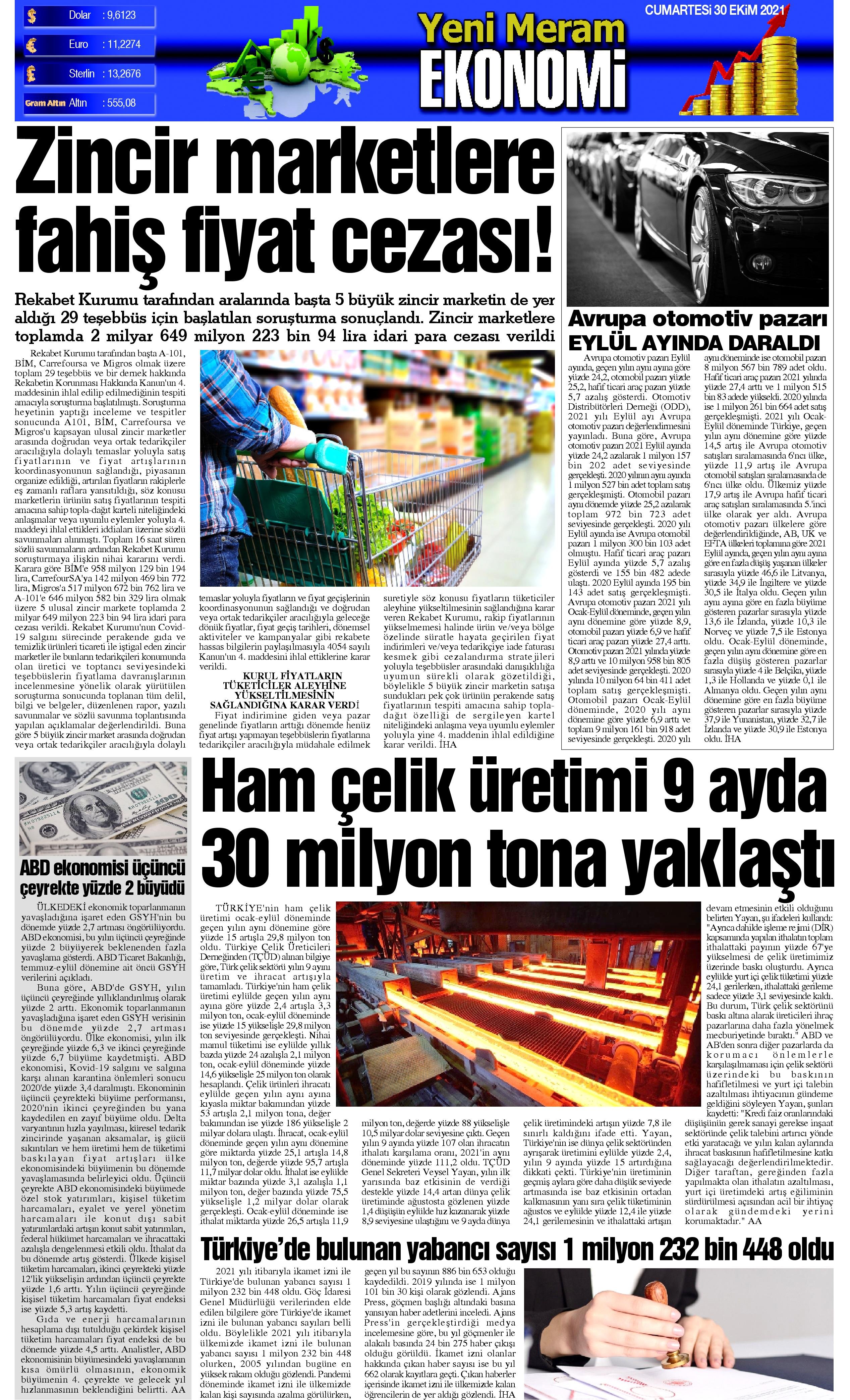 30 Ekim 2021 Yeni Meram Gazetesi