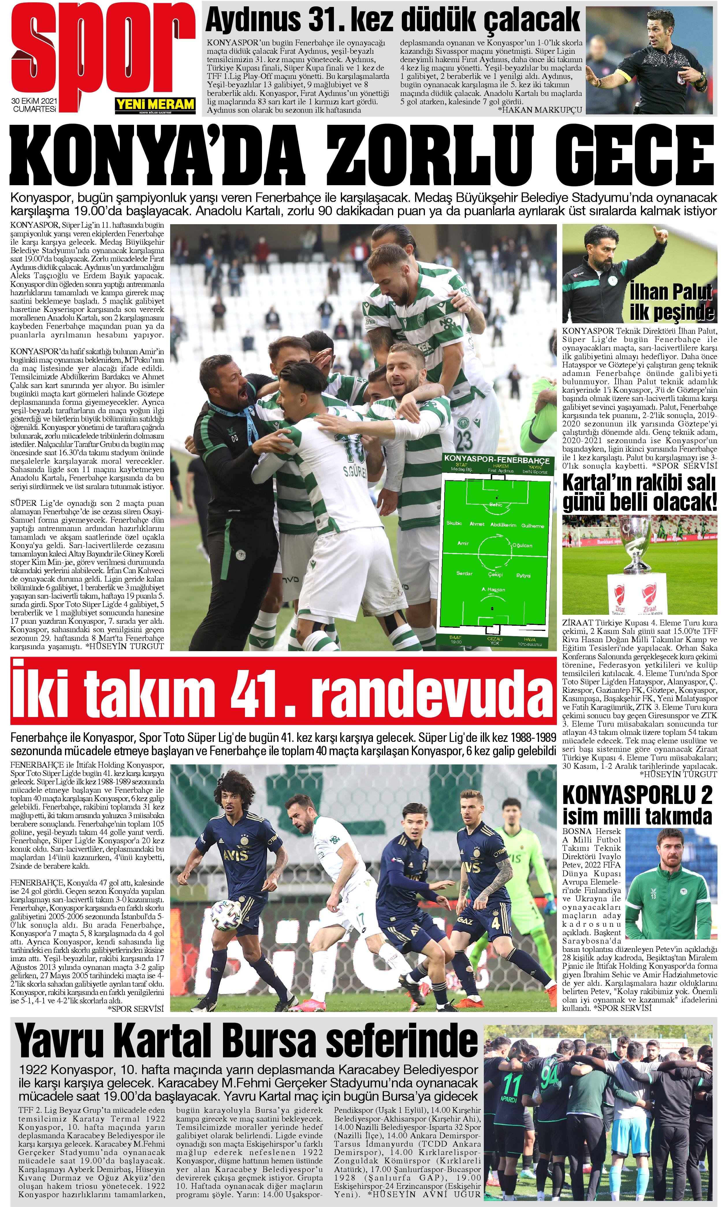 30 Ekim 2021 Yeni Meram Gazetesi