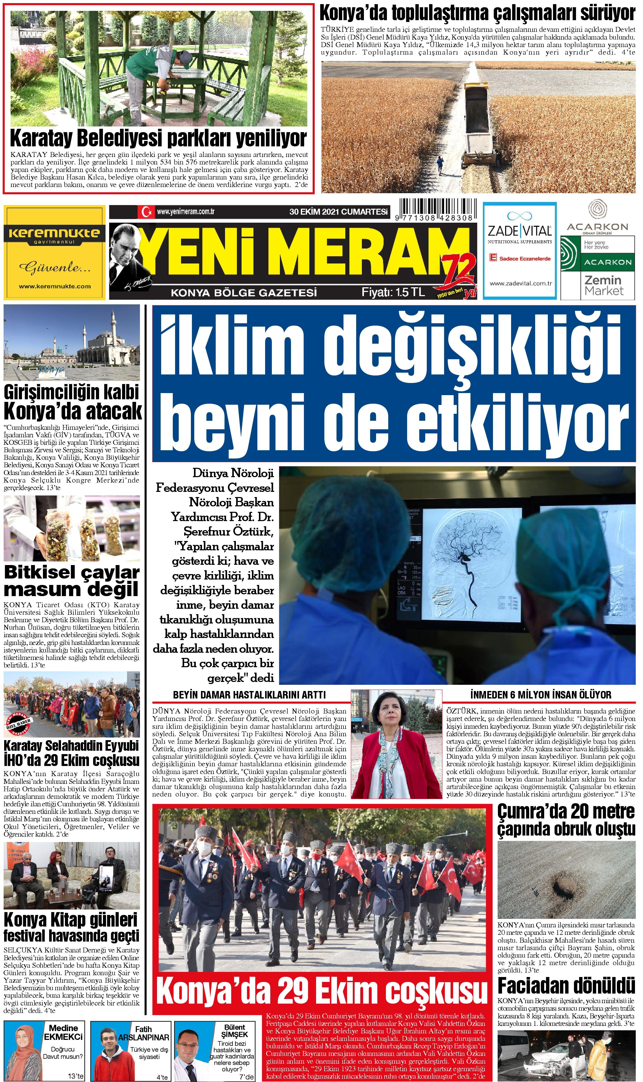 30 Ekim 2021 Yeni Meram Gazetesi