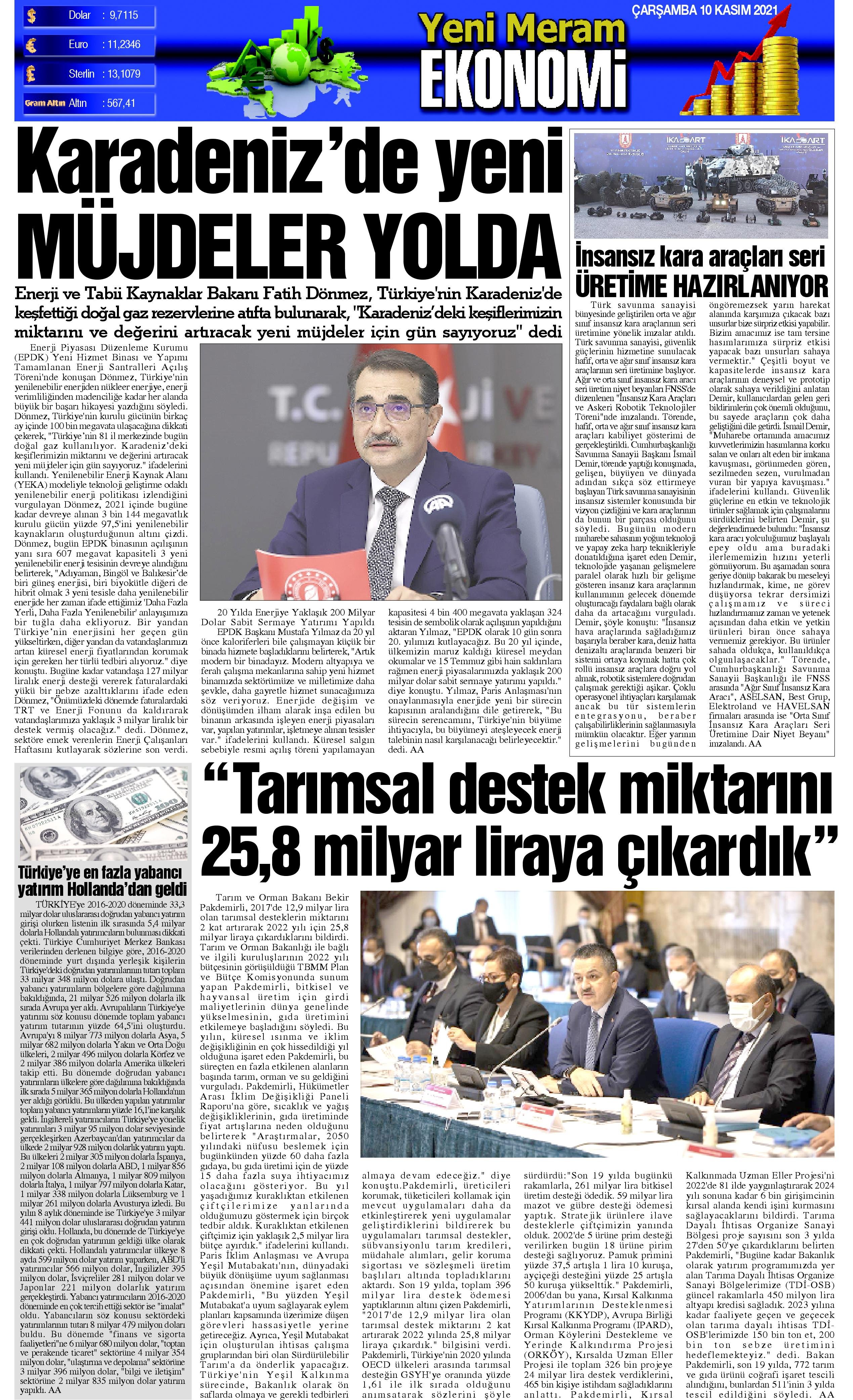 10 Kasım 2021 Yeni Meram Gazetesi
