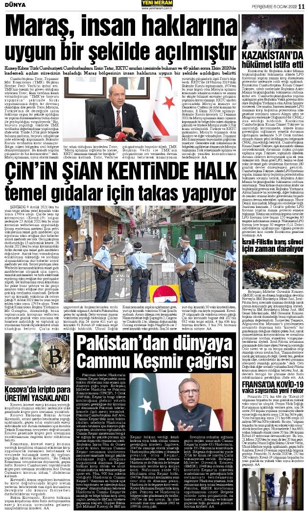 6 Ocak 2022 Yeni Meram Gazetesi
