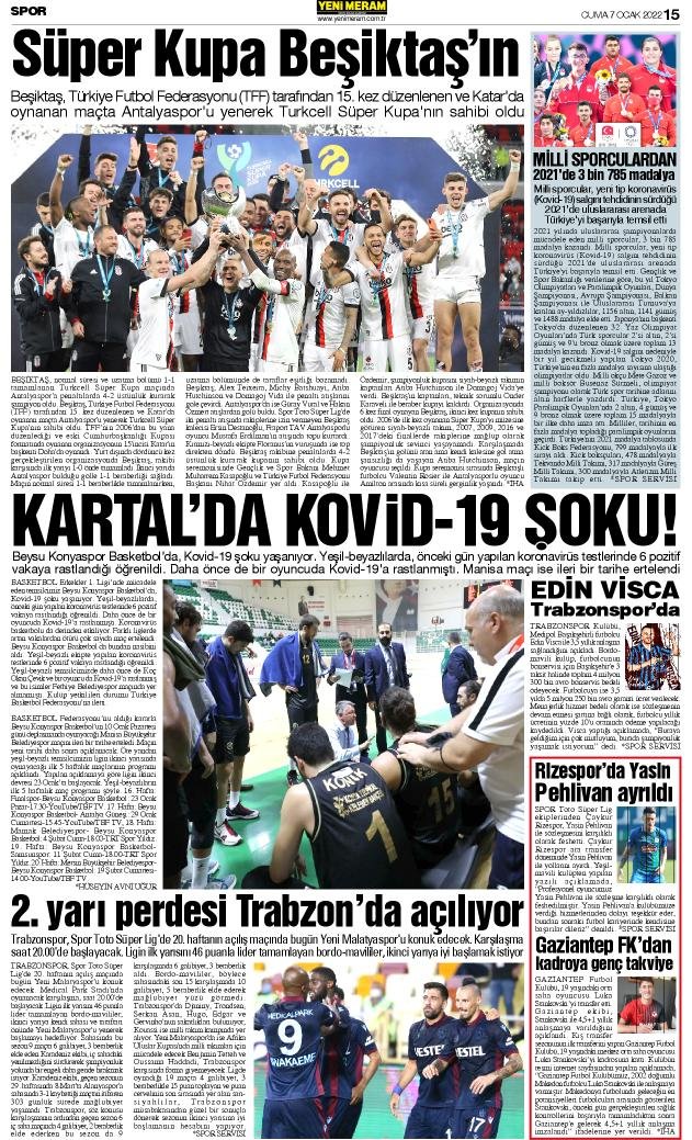 7 Ocak 2022 Yeni Meram Gazetesi
