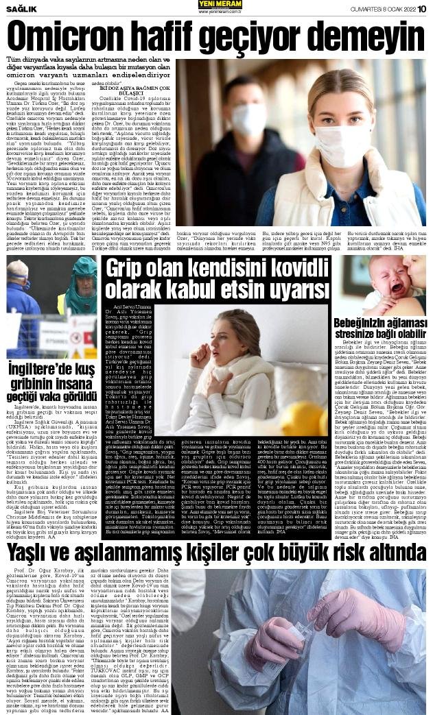 8 Ocak 2022 Yeni Meram Gazetesi