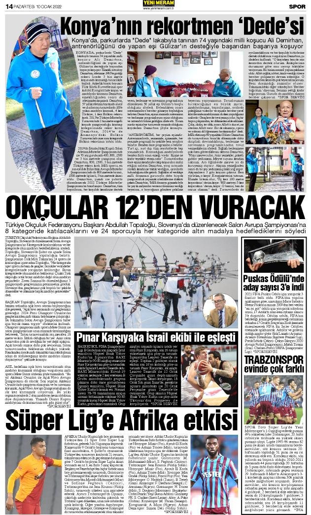 10 Ocak 2022 Yeni Meram Gazetesi
