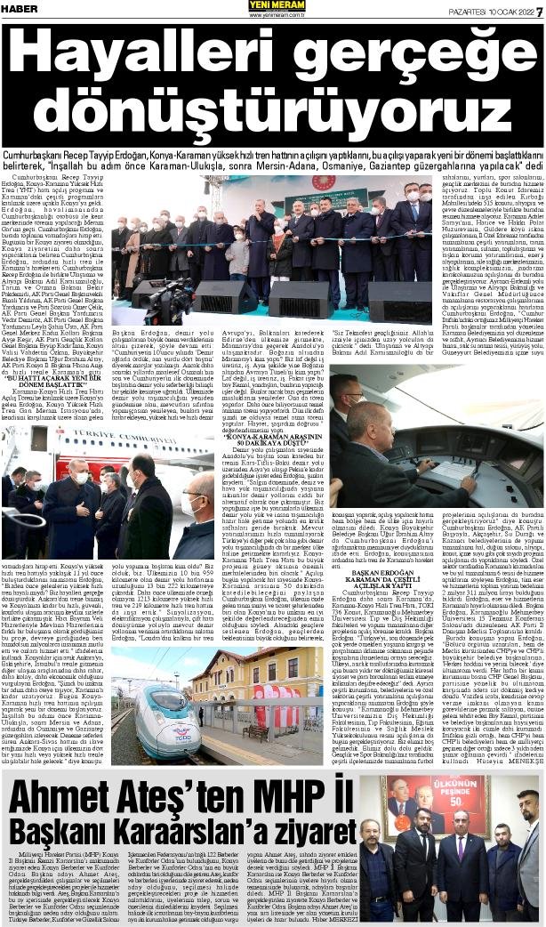 10 Ocak 2022 Yeni Meram Gazetesi
