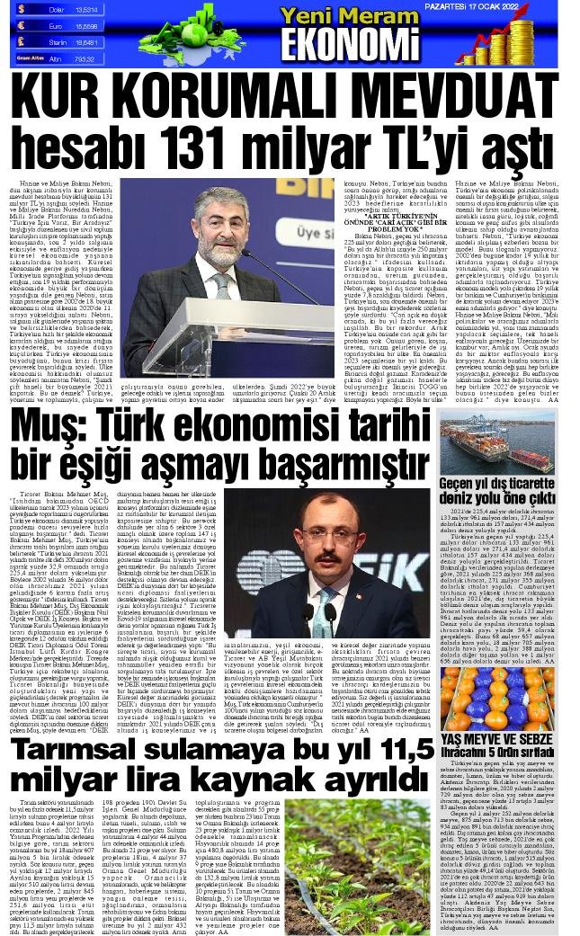 17 Ocak 2022 Yeni Meram Gazetesi
