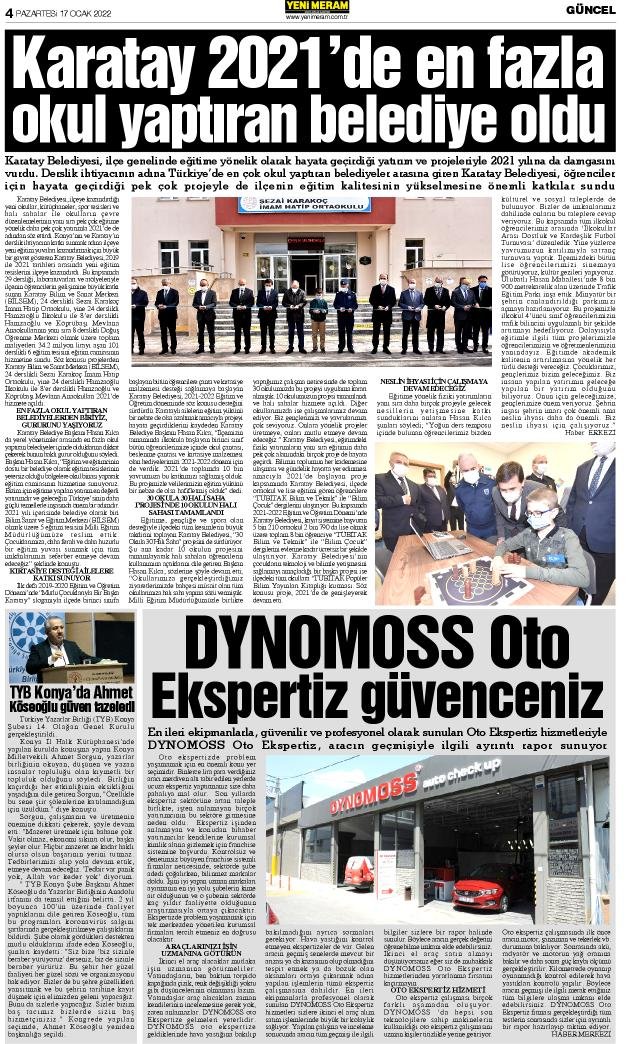 17 Ocak 2022 Yeni Meram Gazetesi
