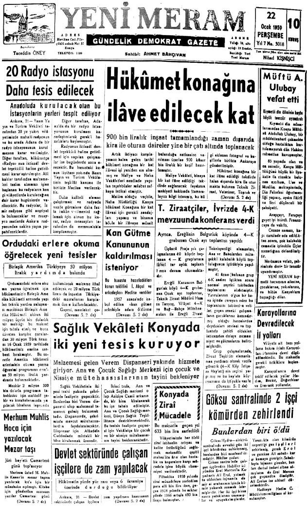 22 Ocak 2022 Yeni Meram Gazetesi