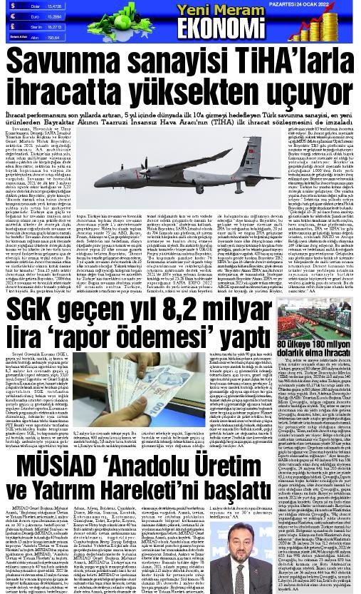 24 Ocak 2022 Yeni Meram Gazetesi
