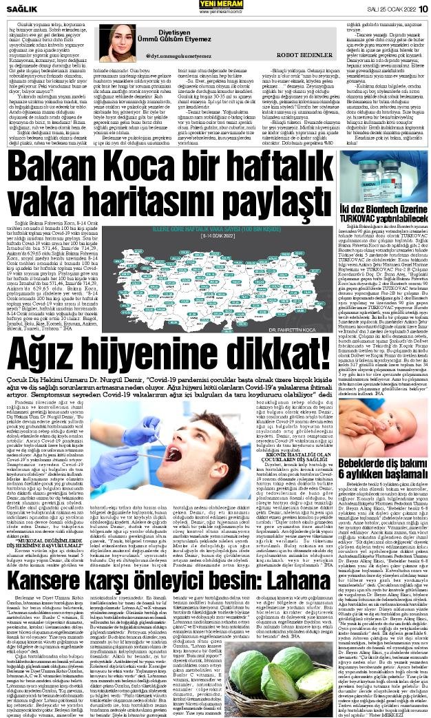 25 Ocak 2022 Yeni Meram Gazetesi
