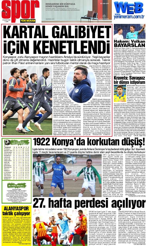 25 Şubat 2022 Yeni Meram Gazetesi
