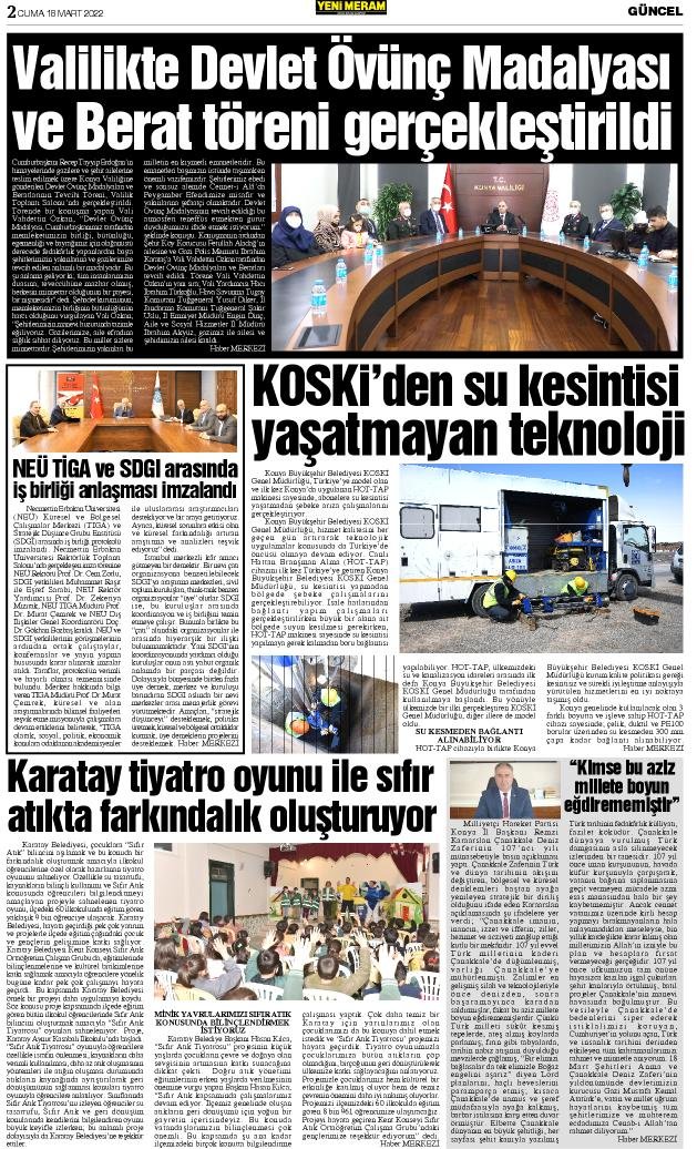 18 Mart 2022 Yeni Meram Gazetesi
