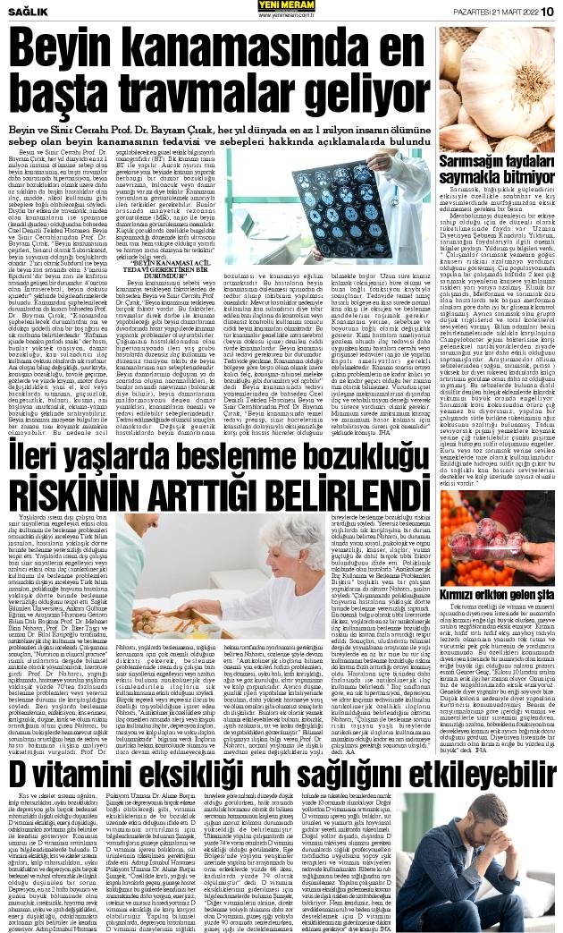 21 Mart 2022 Yeni Meram Gazetesi
