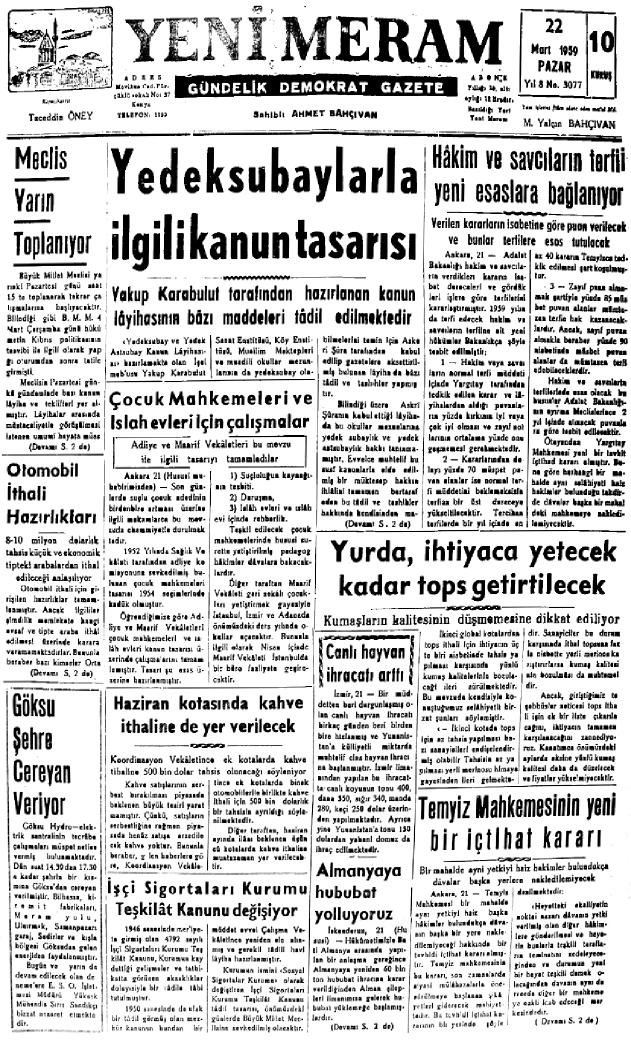 22 Mart 2022 Yeni Meram Gazetesi
