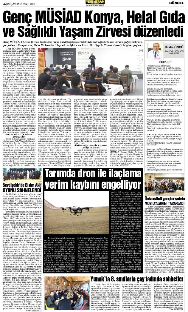 23 Mart 2022 Yeni Meram Gazetesi
