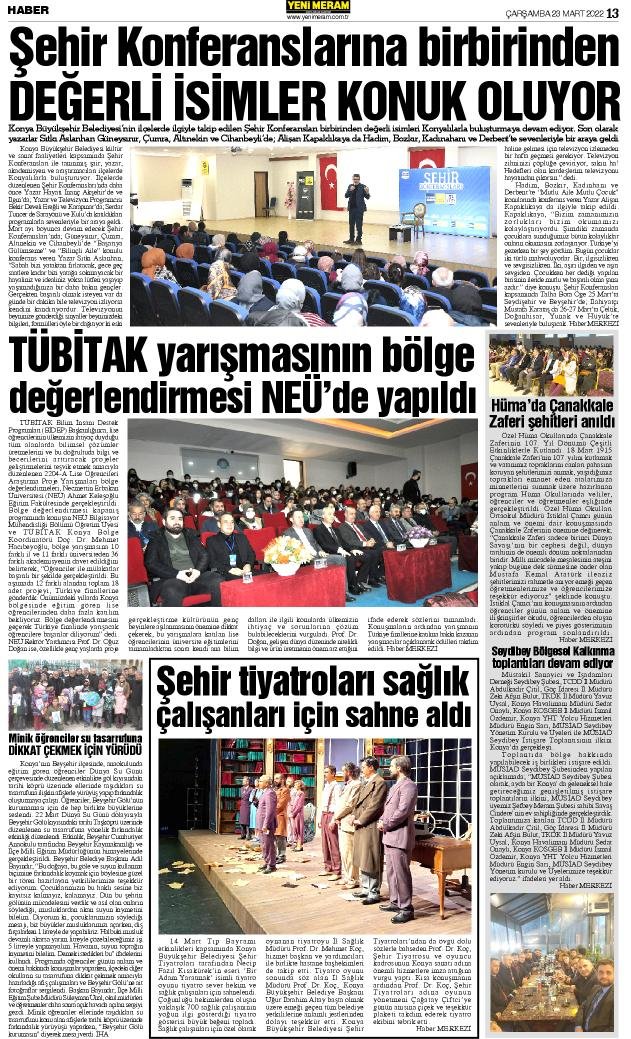 23 Mart 2022 Yeni Meram Gazetesi
