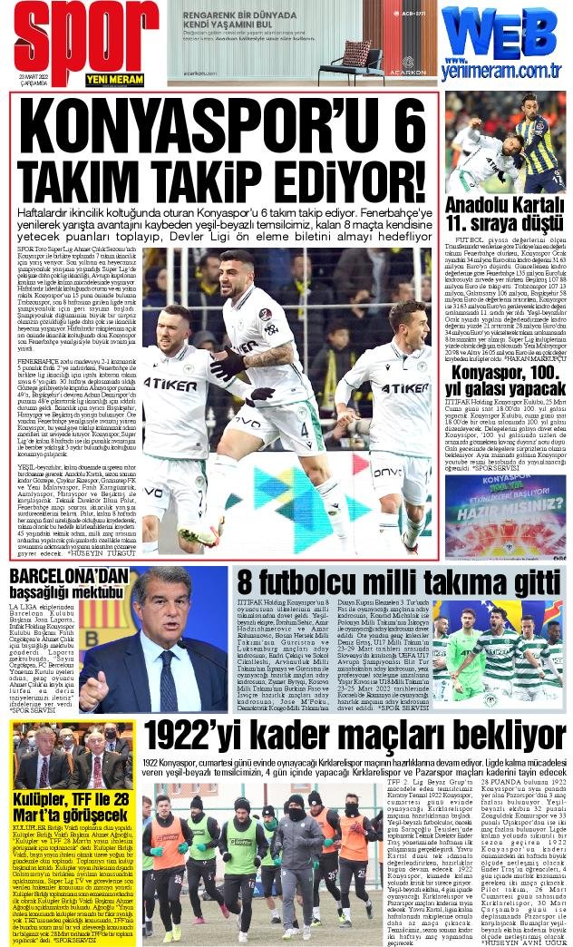 23 Mart 2022 Yeni Meram Gazetesi
