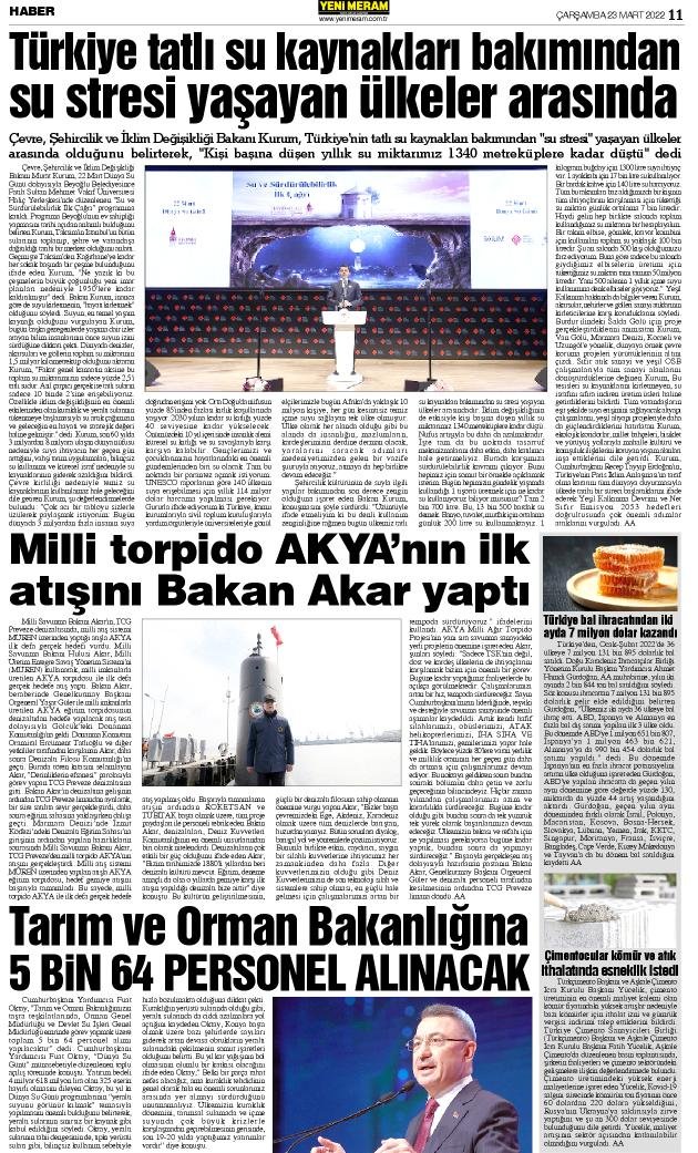 23 Mart 2022 Yeni Meram Gazetesi
