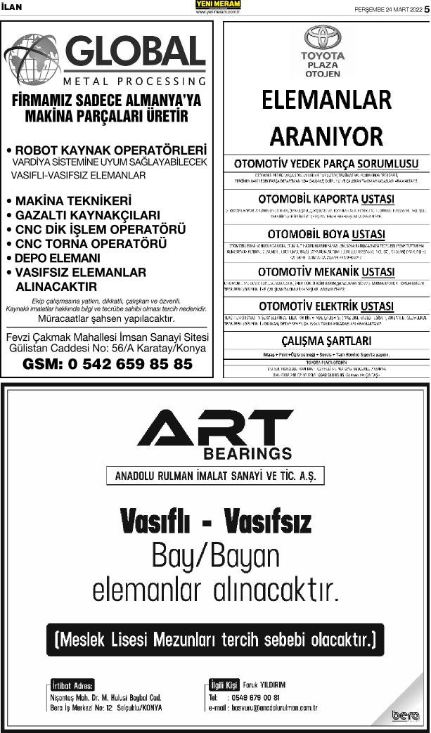 24 Mart 2022 Yeni Meram Gazetesi
