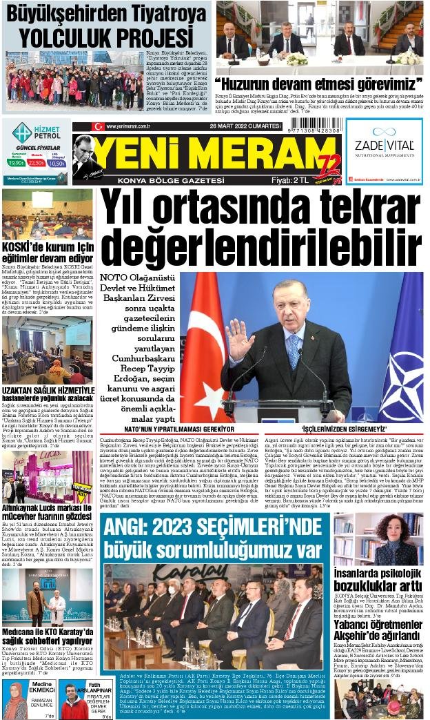 26 Mart 2022 Yeni Meram Gazetesi