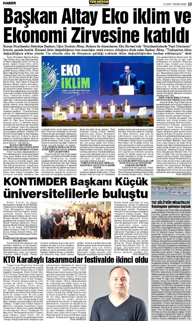 1 Nisan 2022 Yeni Meram Gazetesi
