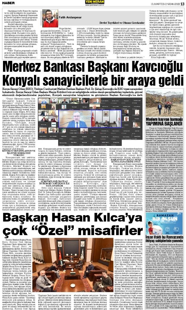 2 Nisan 2022 Yeni Meram Gazetesi
