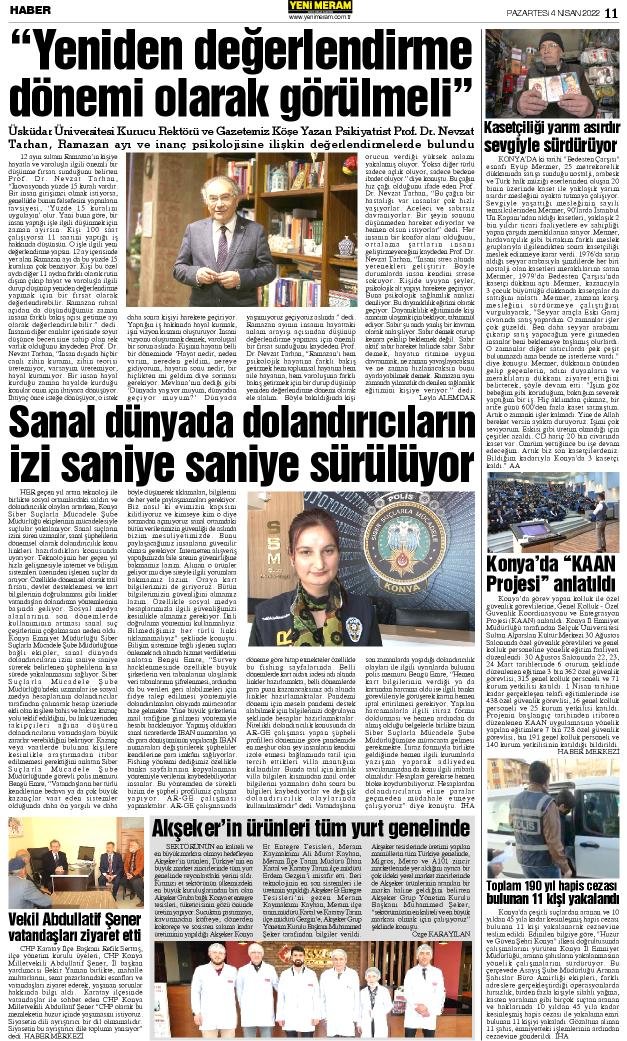 4 Nisan 2022 Yeni Meram Gazetesi

