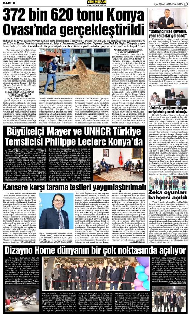6 Nisan 2022 Yeni Meram Gazetesi
